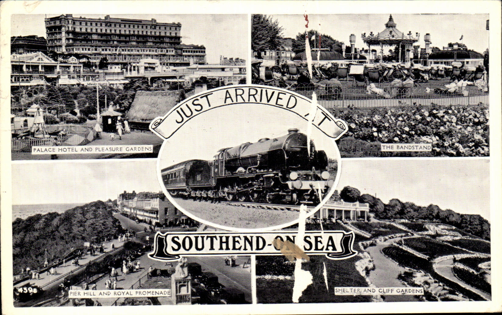 VINTAGE POSTCARD Southend One Sea Train