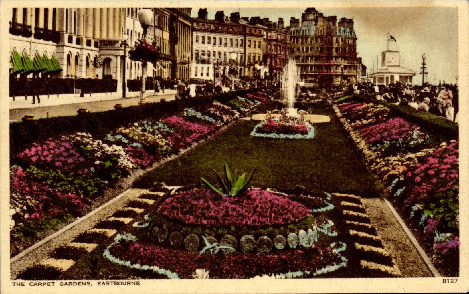 VINTAGE POSTCARD The Carpet Gardens Eastbourne