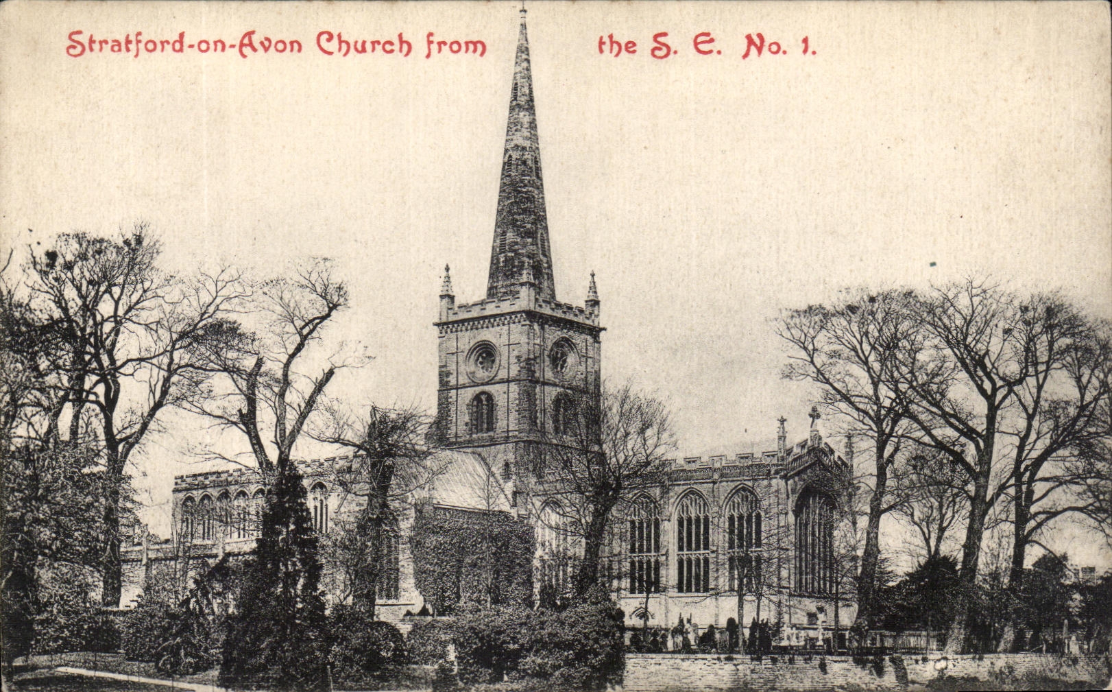 VINTAGE POSTCARD Stratford One Avon Church From the SE