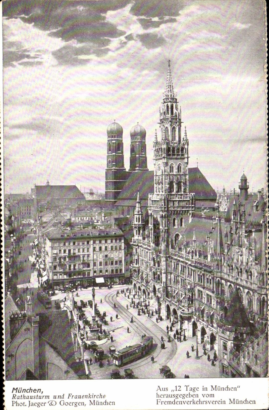 CPA Munchen Rathausturm und Frauenkirche