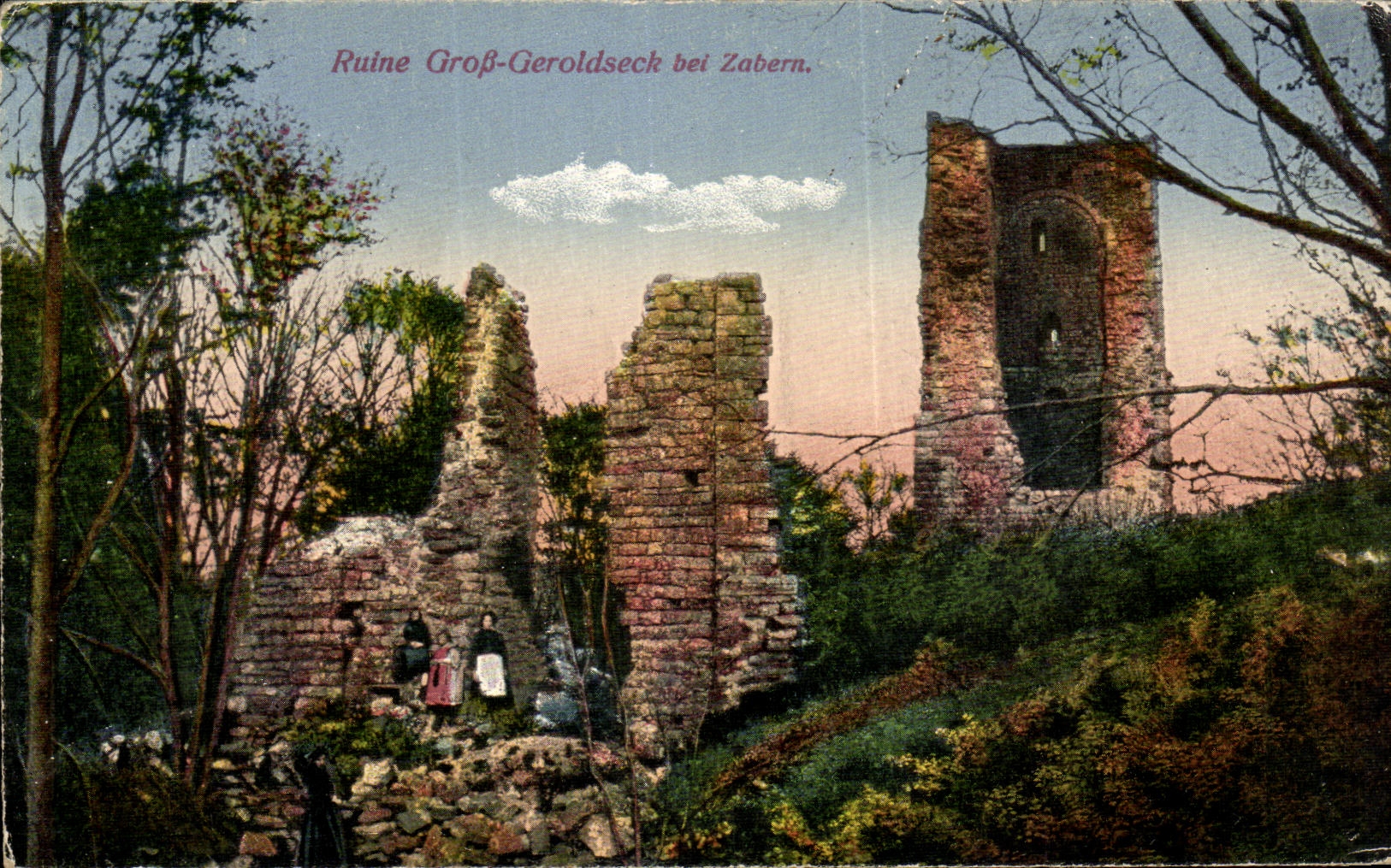 VINTAGE POSTCARD Ruin Grob Geroldsech beautiful Zabern