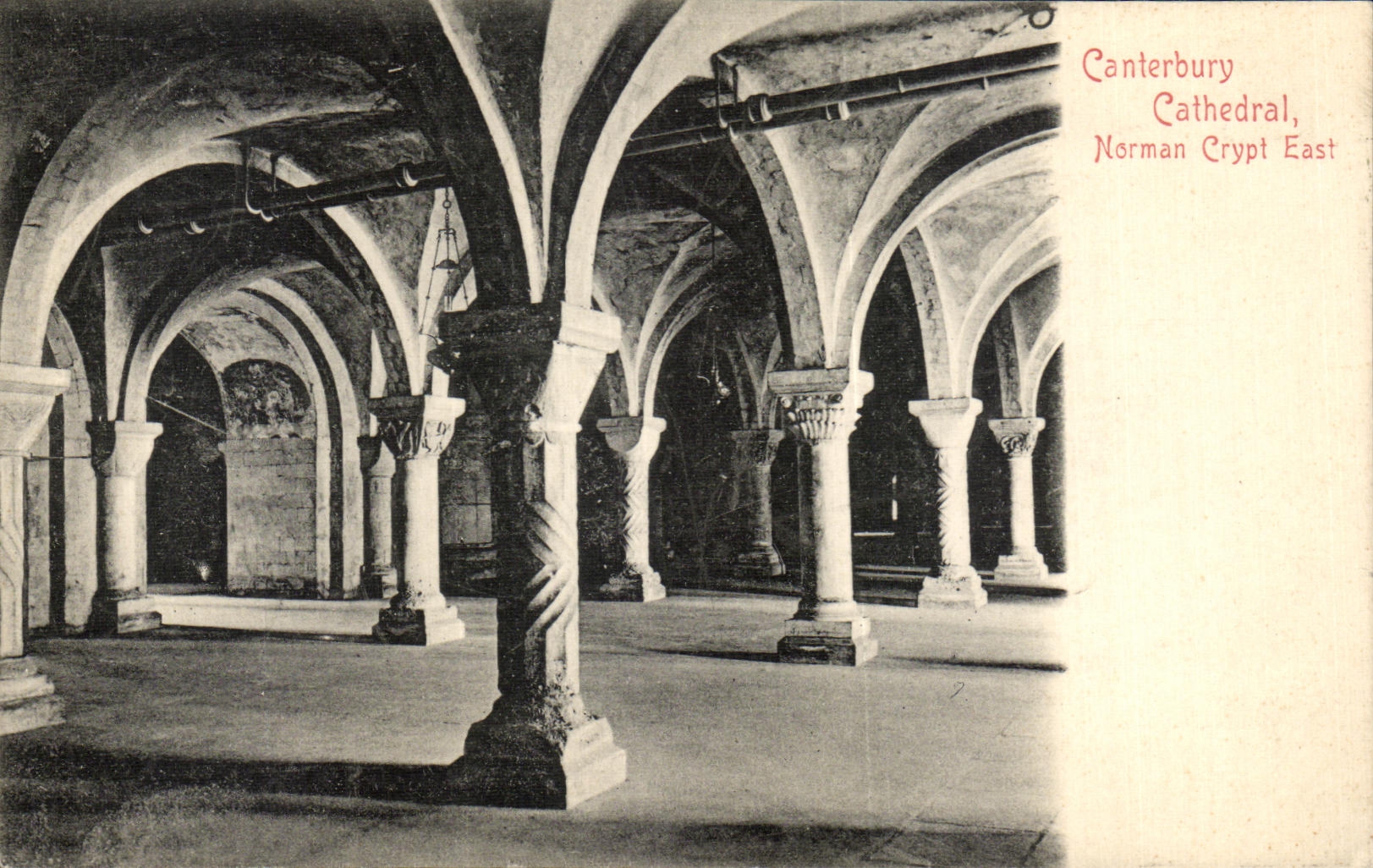 VINTAGE POSTCARD The Canterbury Cathedral Norman Crypt East