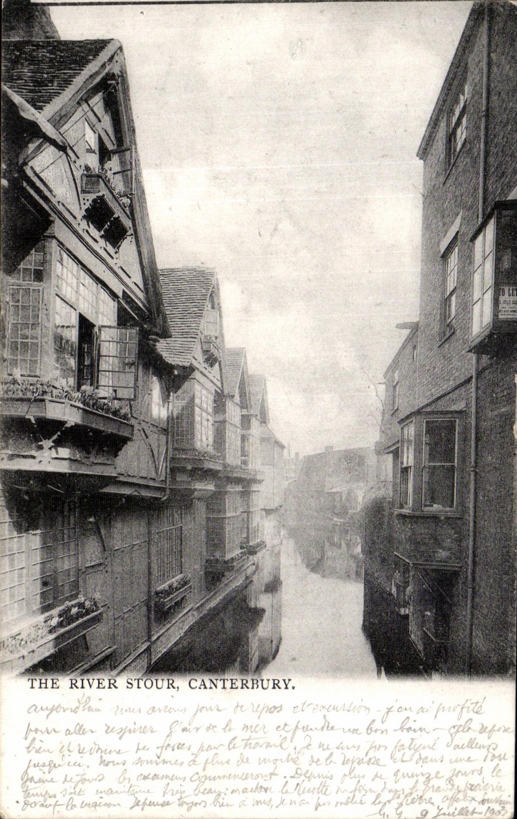 VINTAGE POSTCARD Canterbury To rivet Stour