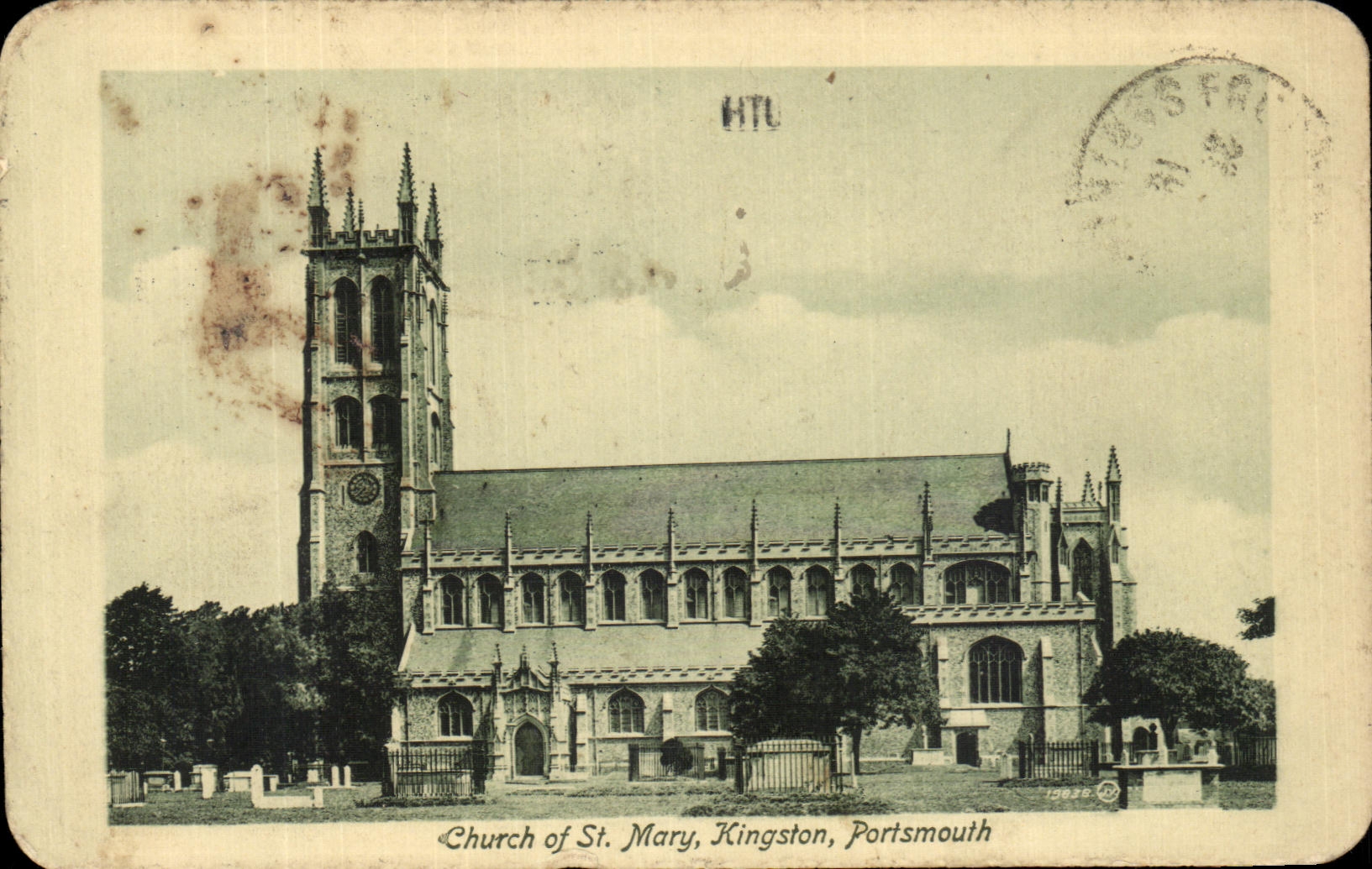 VINTAGE POSTCARD Church off St Mary Kingston Portsmouth