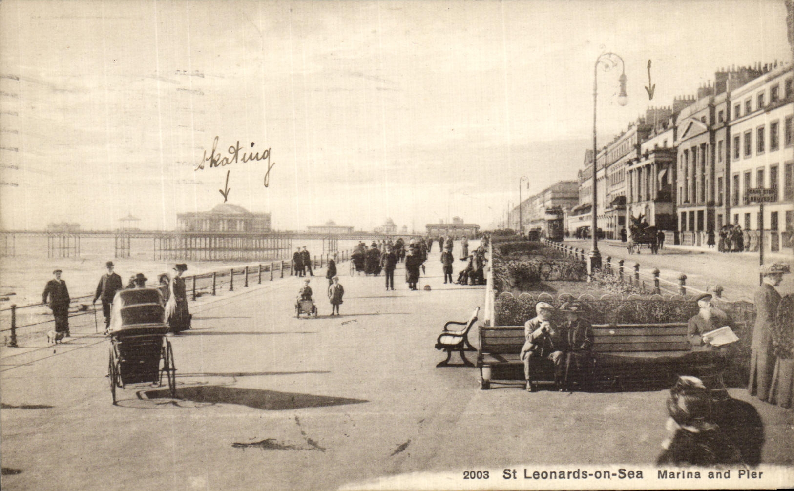 VINTAGE POSTCARD West Marina St Leonards and Pler