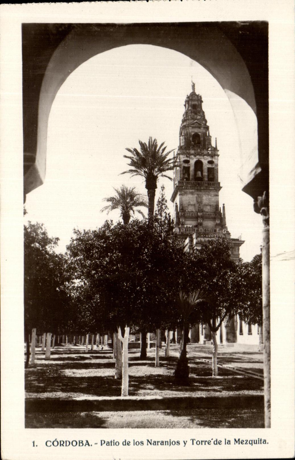 Patio de Cordoba de la POSTAL de la VENDIMIA de los Naranjos Torre de Mezquita