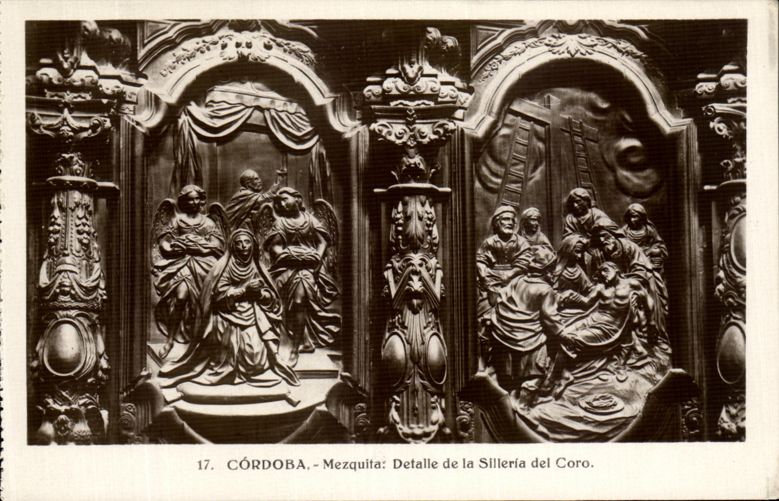 La POSTAL Cordoba Mezquita de la VENDIMIA embala para arriba de Silleria Del Coro