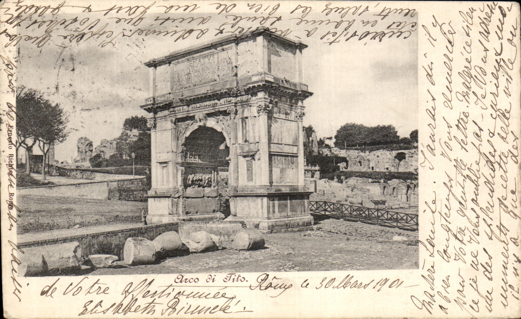 POSTAL Arco di Tito Roma de la VENDIMIA