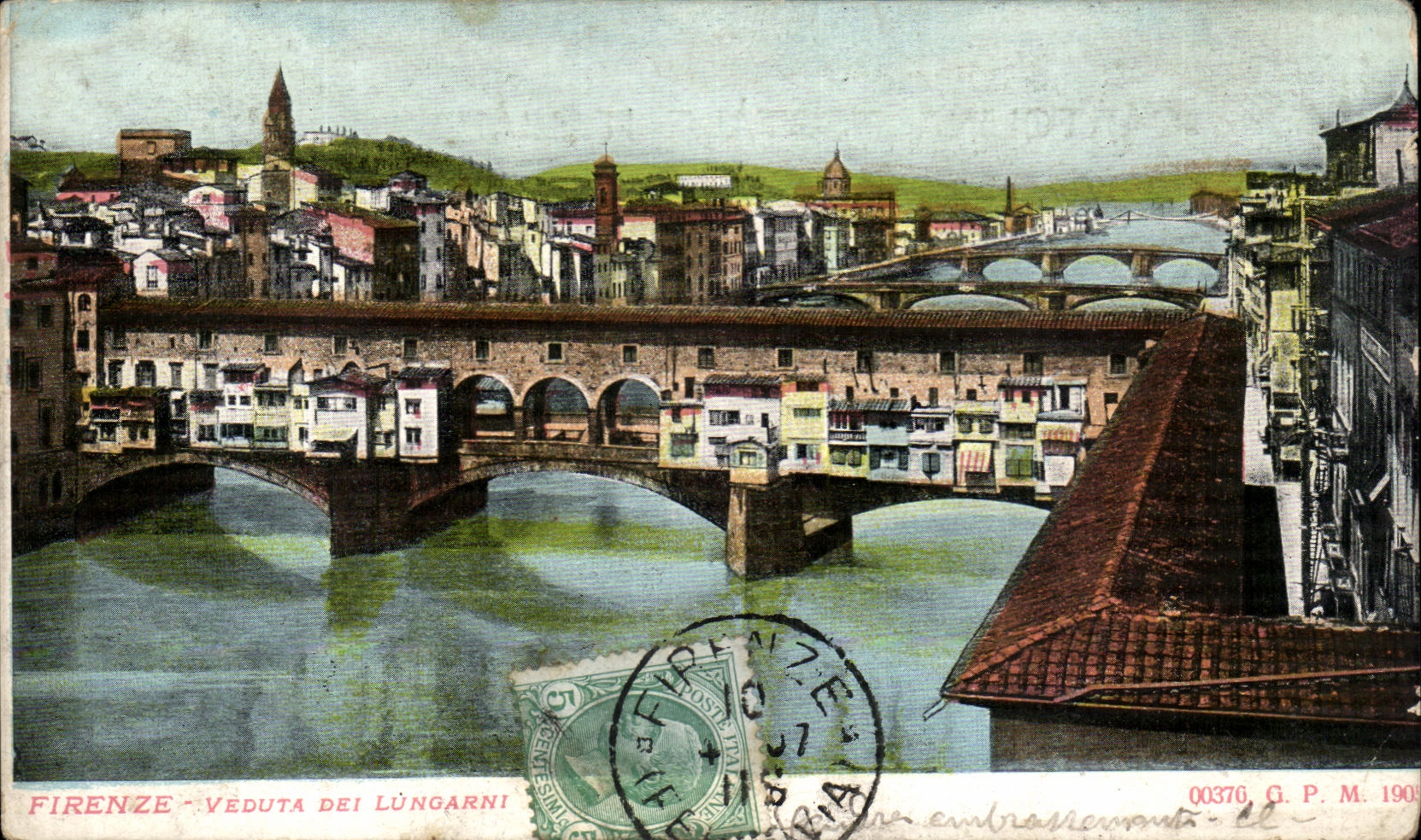 POSTAL Firenze Veduta Dei Lungarni de la VENDIMIA