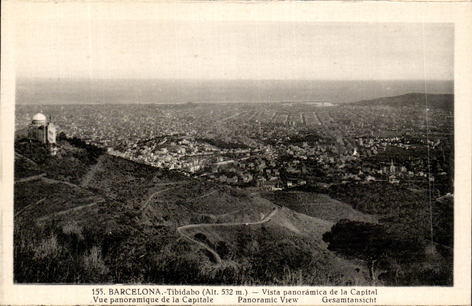 VINTAGE POSTCARD Barcelona Tibidabo