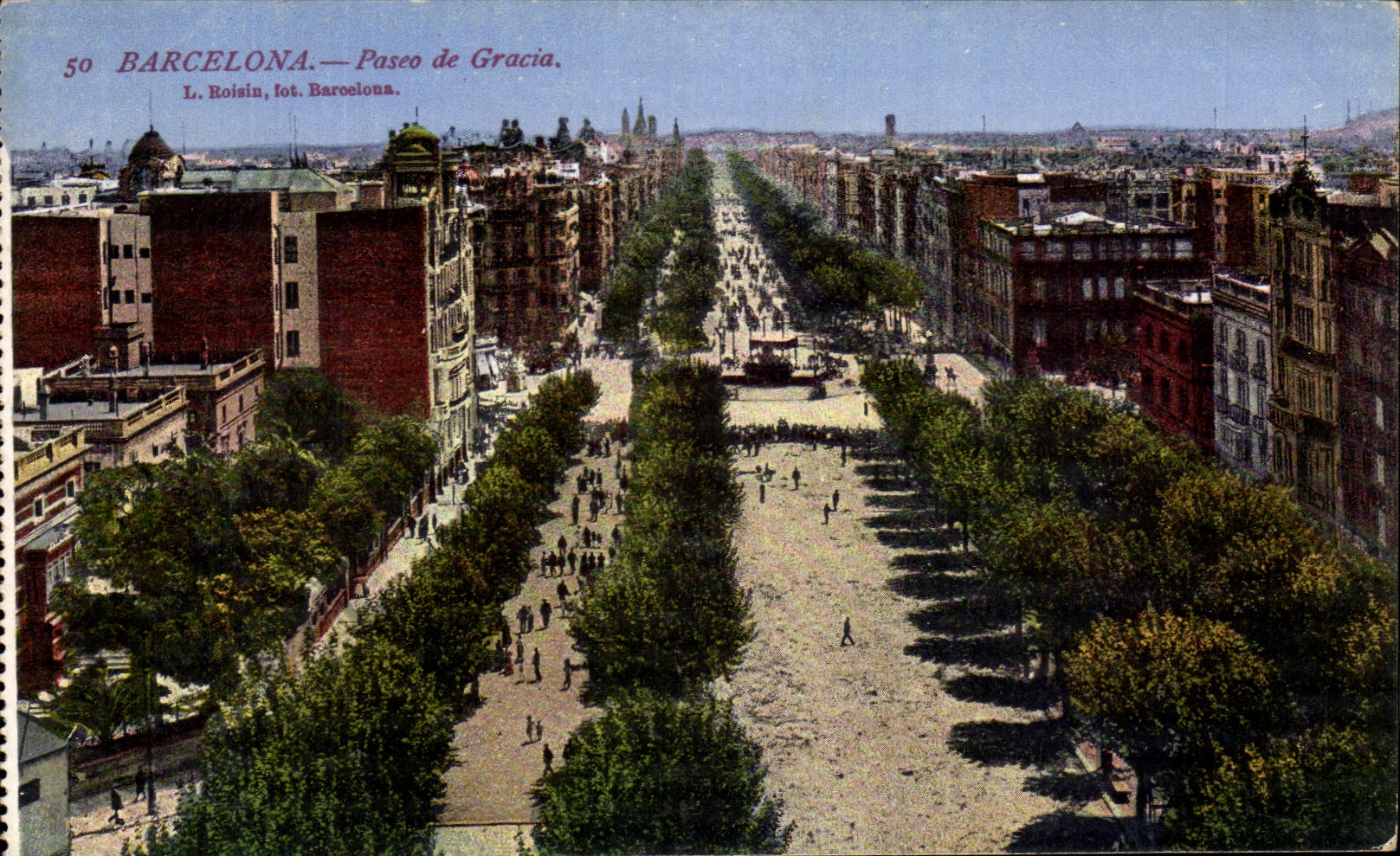 VINTAGE POSTCARD Barcelona Parks of Gracia