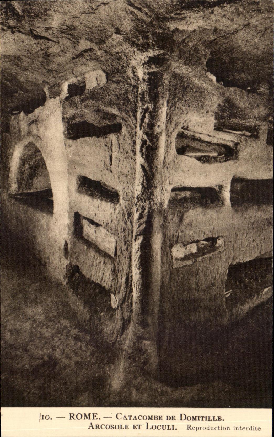 POSTAL Roma Catacomb De Domitille Arcosole y Loculi de la VENDIMIA