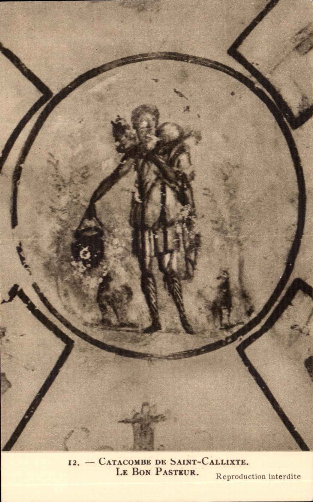 Catacumba de Roma de la POSTAL de la VENDIMIA de Calixto Pasteur Saint bueno