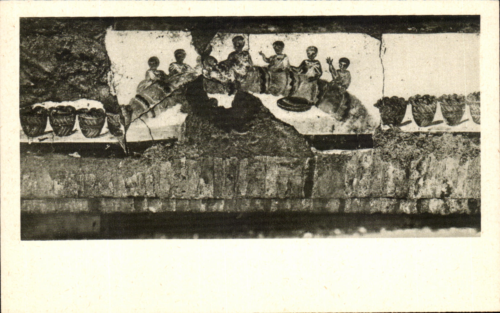 Eucaristica del cena de Roma Catacomb di S CallistoLa de la POSTAL de la VENDIMIA