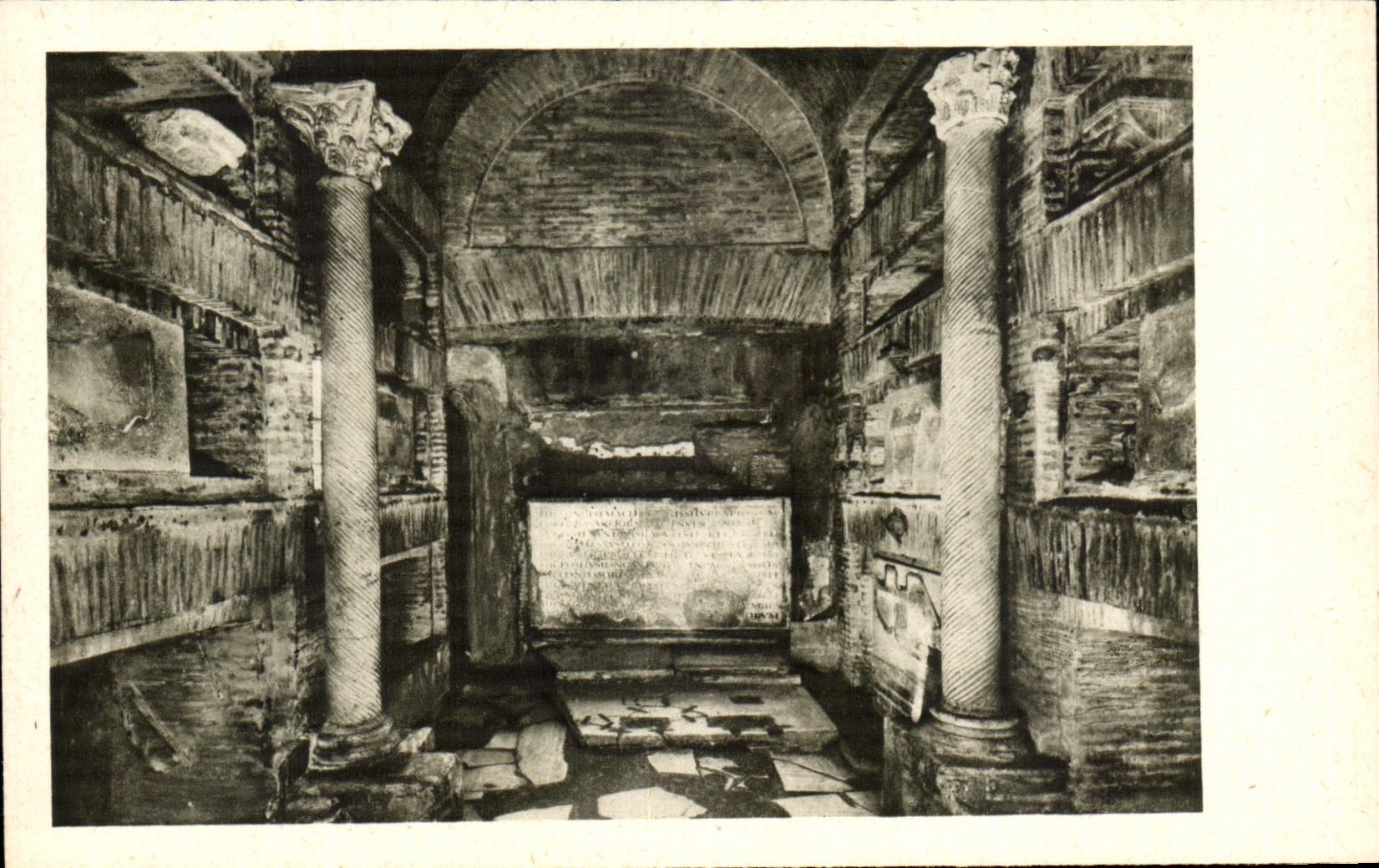 POSTAL Roma Catacomb di S Callisto de la VENDIMIA el dei Papi del cripta