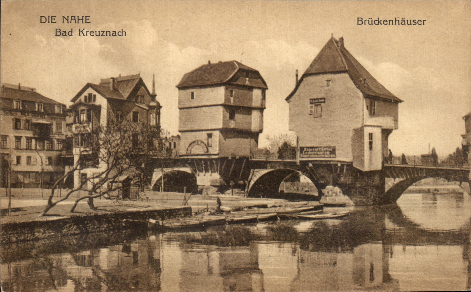 VINTAGE POSTCARD Die Nahe Bad Kreuznach Bruckenhauser