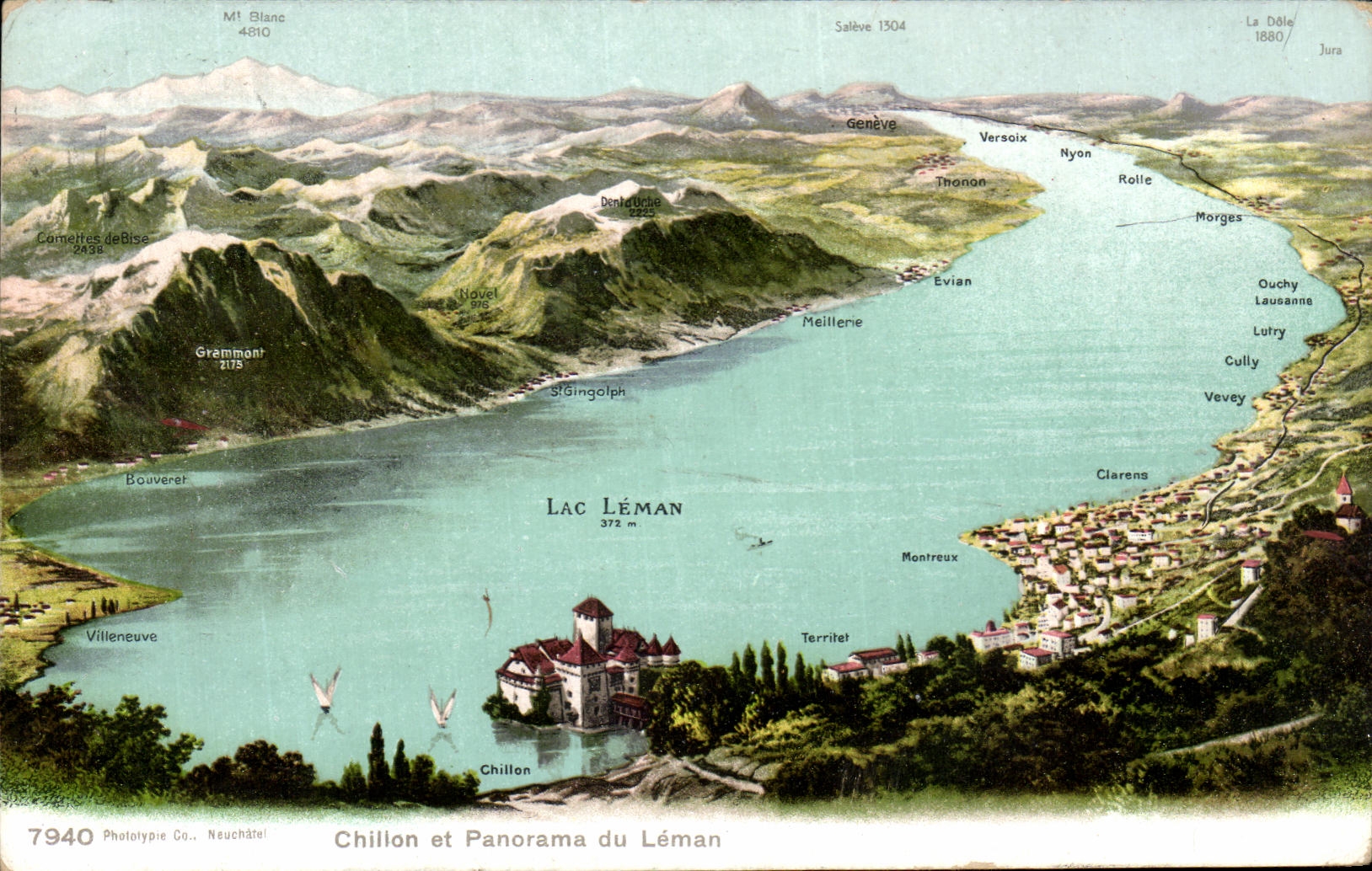 CPA Chillon et Panorama du Leman