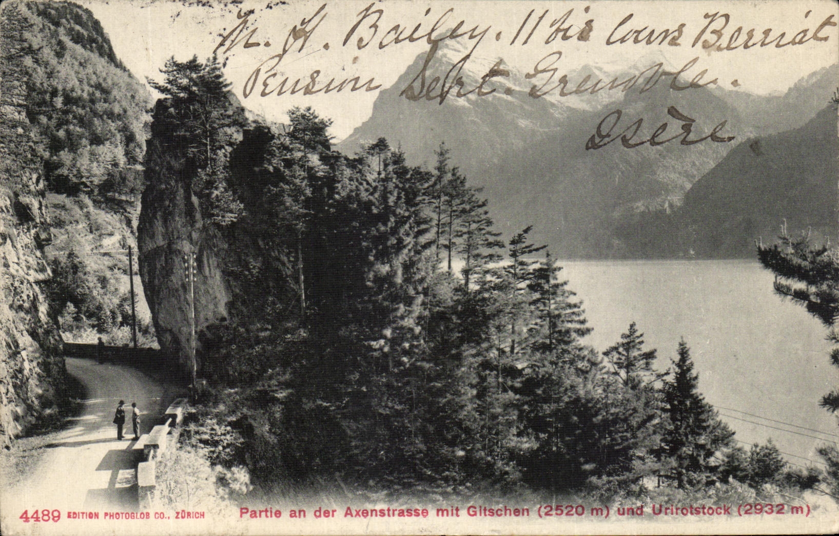 CPA Partie an Der Axenstrasse mit Gitschen und Urirotstock