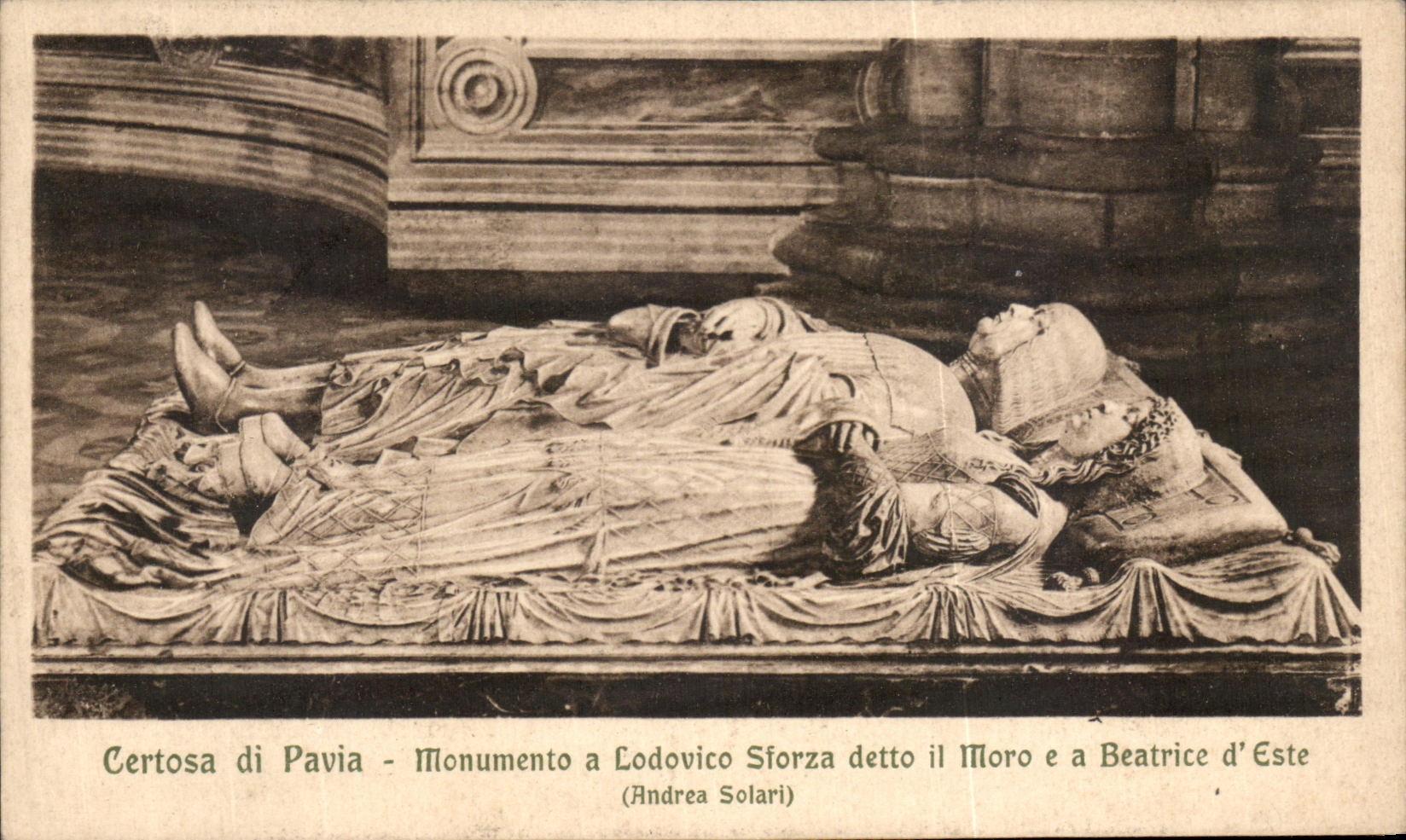VINTAGE POSTCARD Certosa Di Pavia Monumento has lodovica Siorza Detto