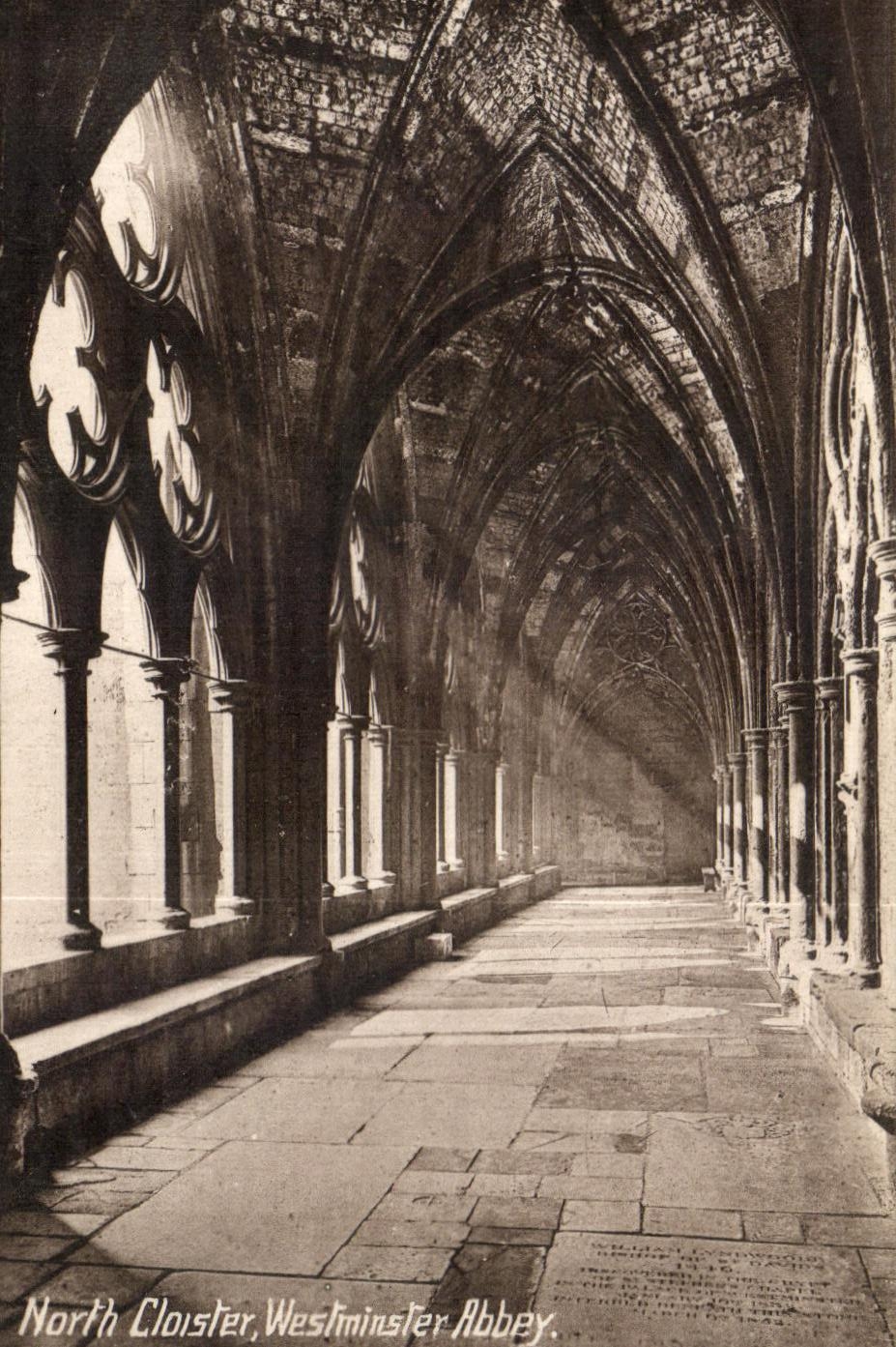 VINTAGE POSTCARD North Cloister Westminster Abbey