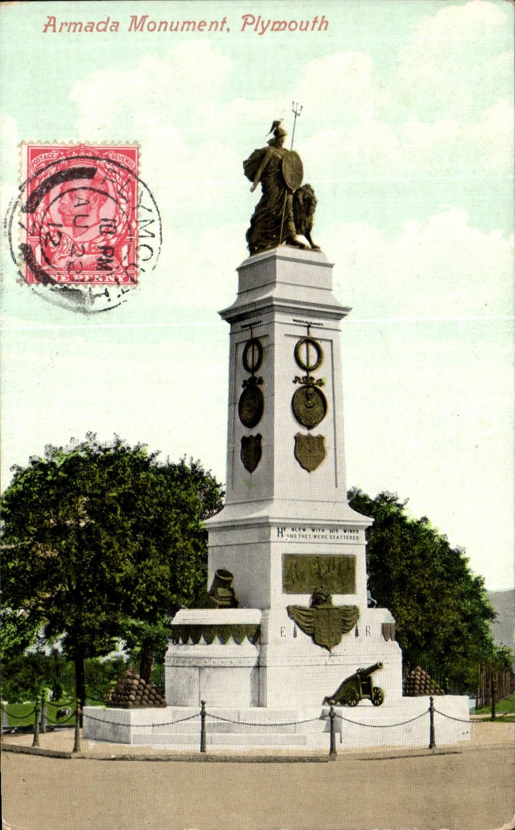 CPA Armada Monument Plymouth