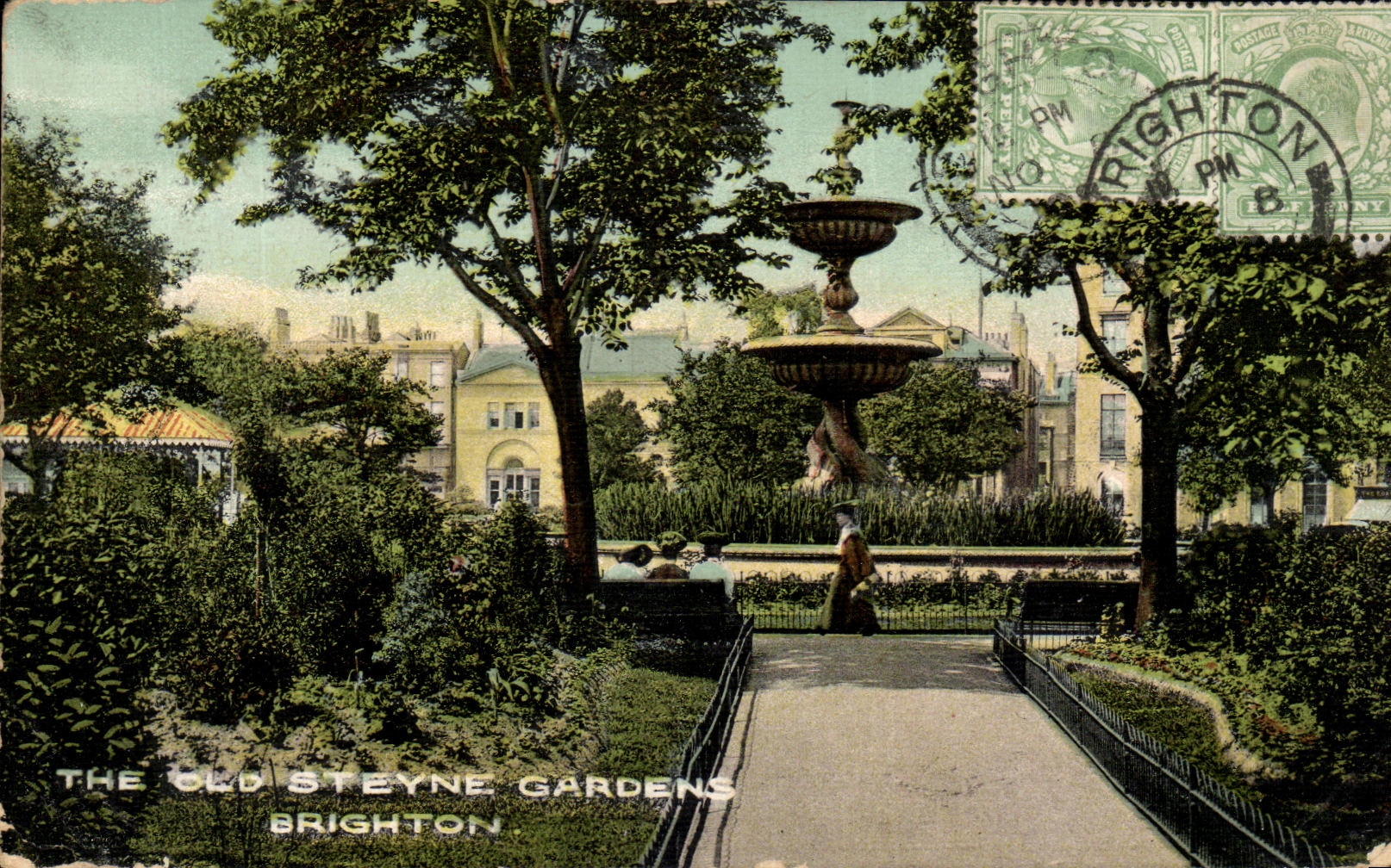 VINTAGE POSTCARD Old Steyne Gardens Brighton