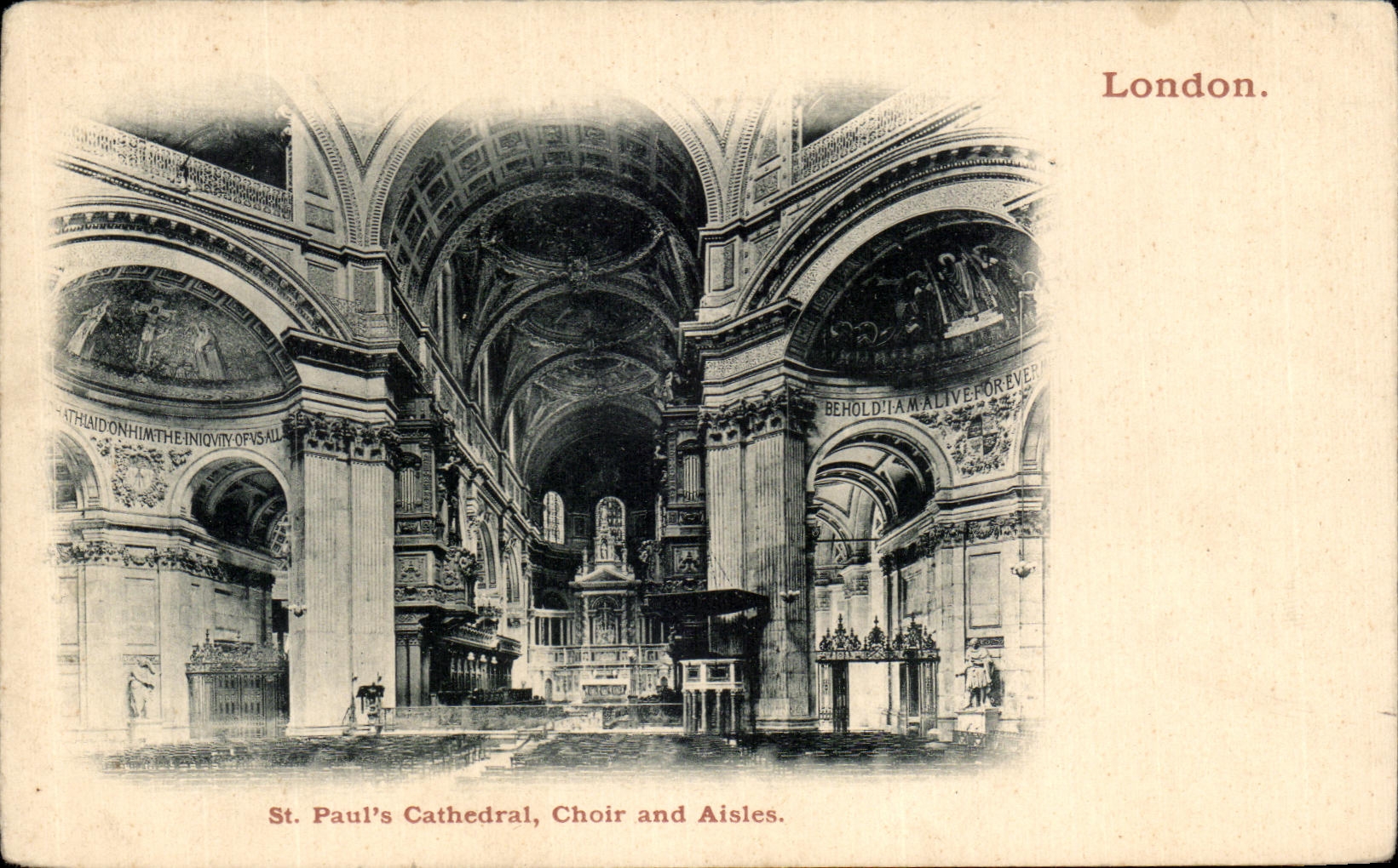 VINTAGE POSTCARD London St Paul S Cathedral Choir and Aisles