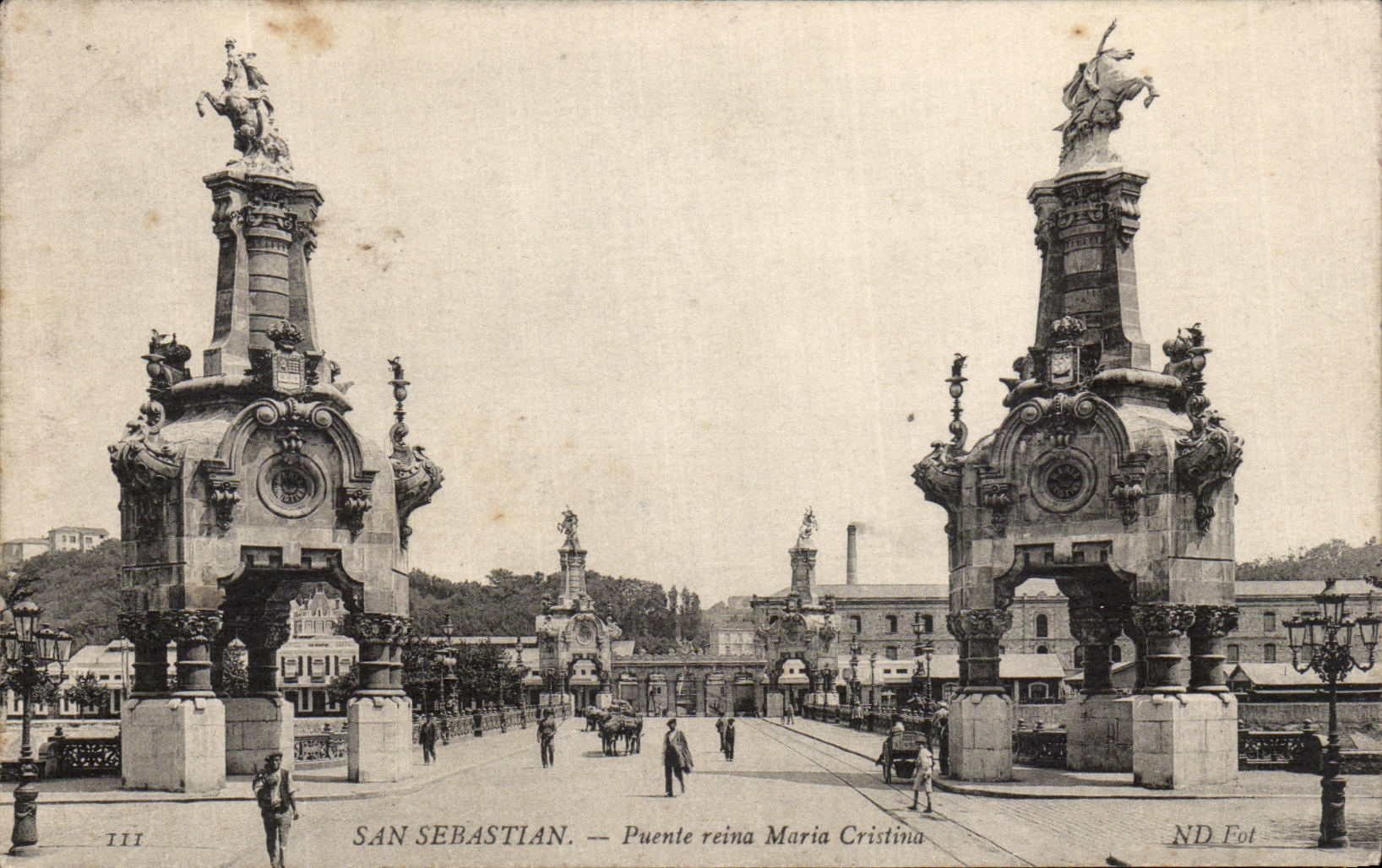 Reina Maria Cristina de San Sebastian Puente de la POSTAL de la VENDIMIA
