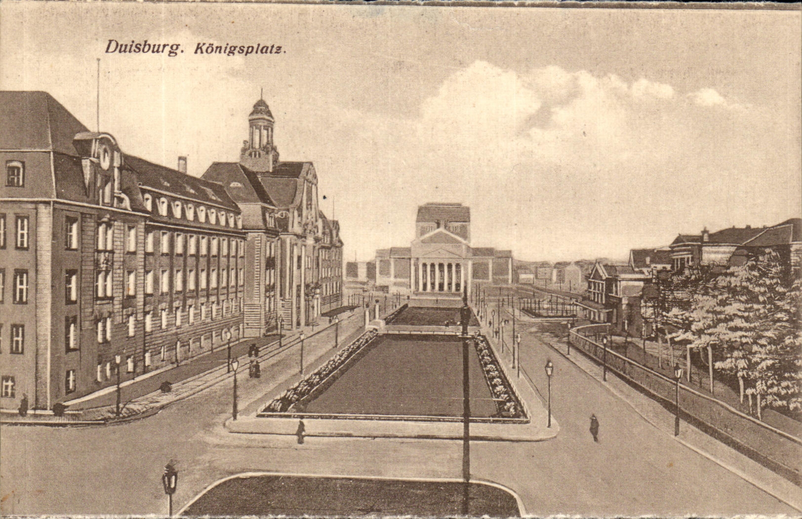 VINTAGE POSTCARD Duisburg Konigsplatz