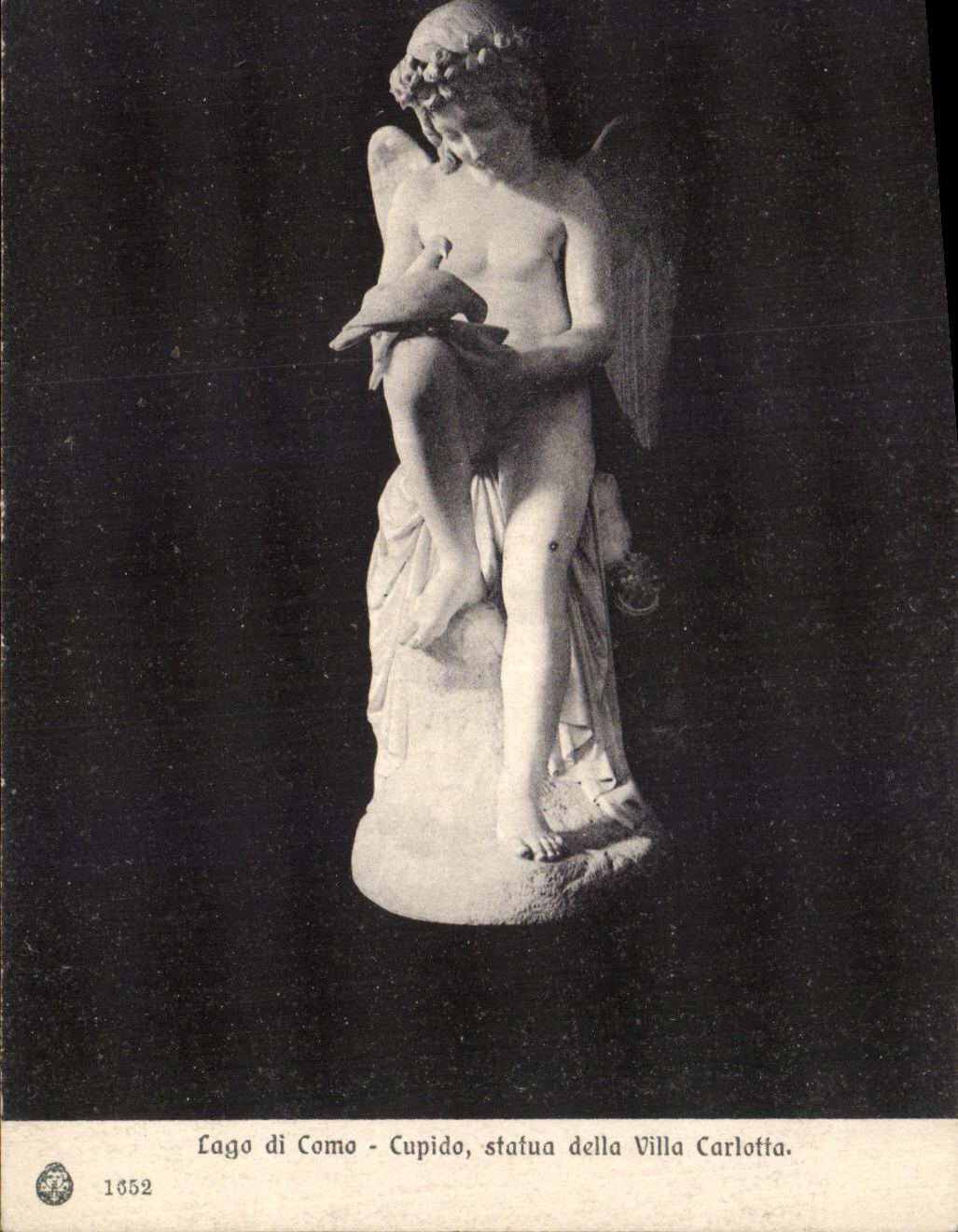 VINTAGE POSTCARD Lago Di Como Cupido Ruled beyond Carlotta Villa