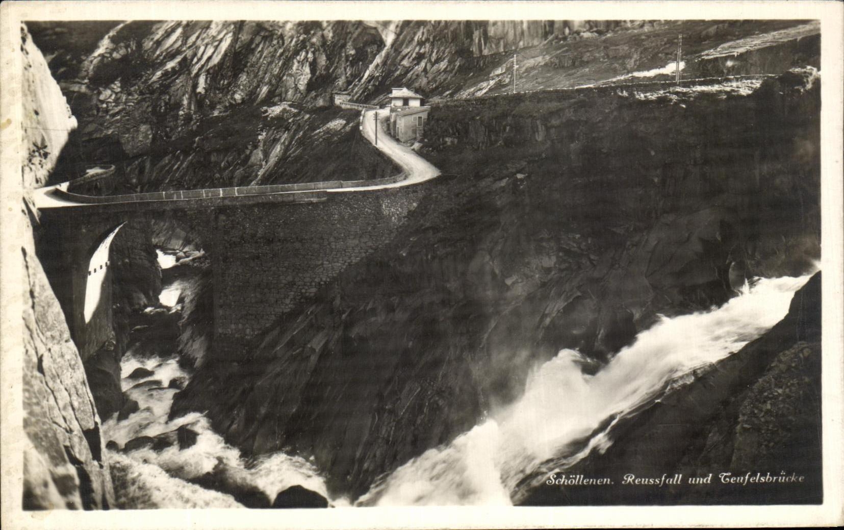 CPA Schollenen Reussfall And Tenfelsbrushe