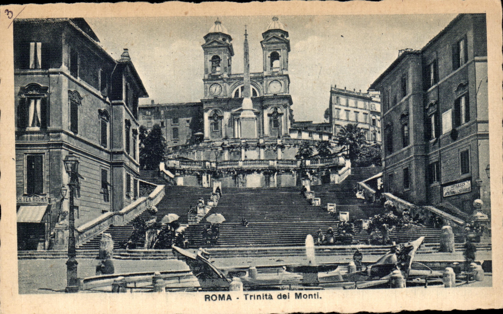 POSTAL Roma Trinita LED Monti de la VENDIMIA