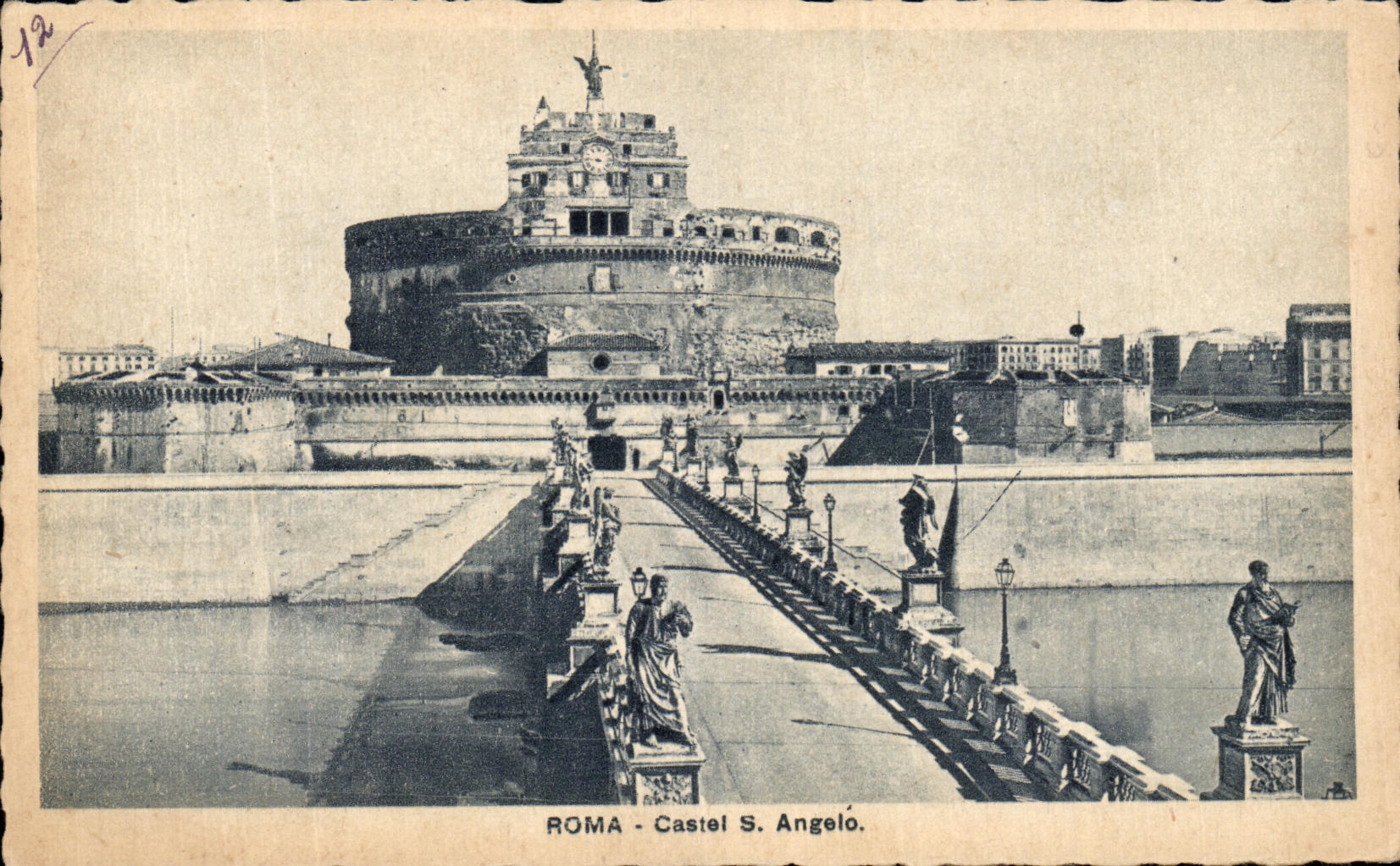 Castillo S angel de Roma de la POSTAL de la VENDIMIA