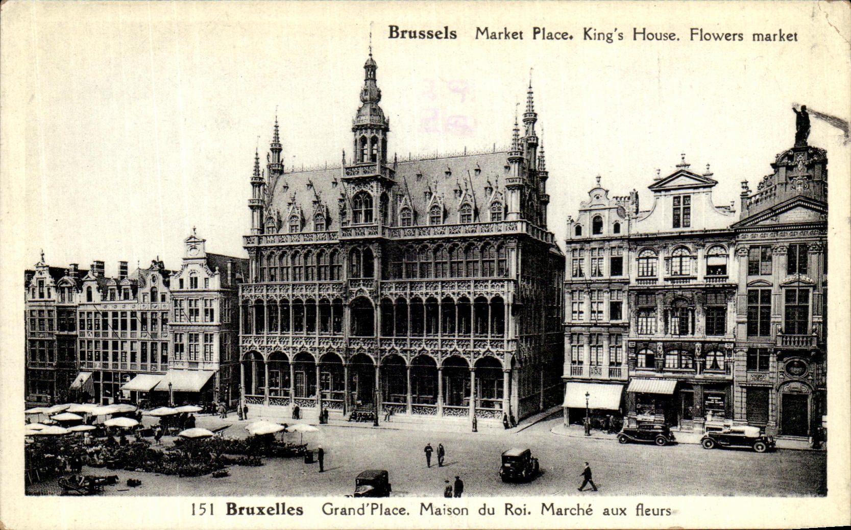 La POSTAL Bruselas de la VENDIMIA pone el mercado de Maison del rey