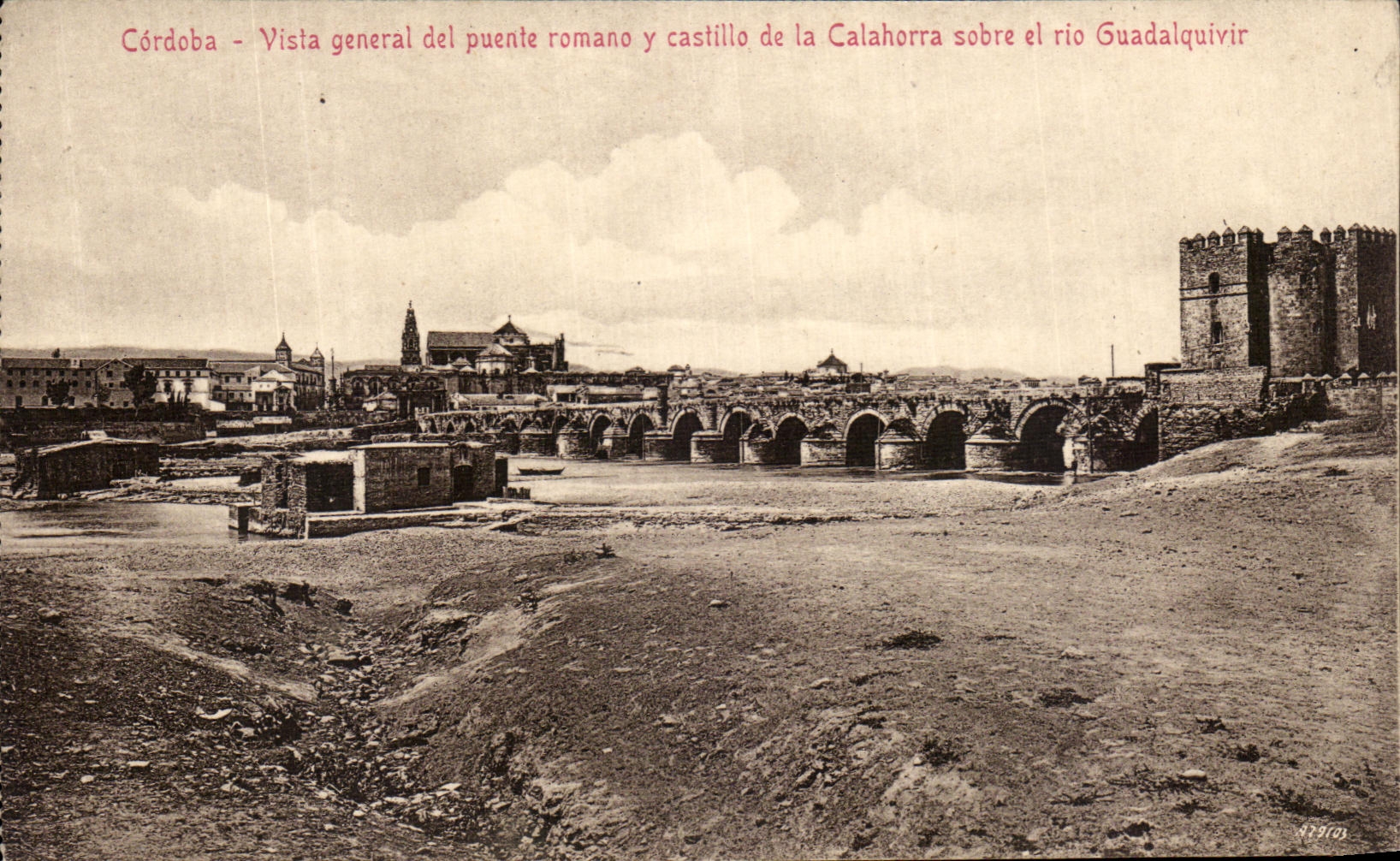 POSTAL Cordoba Vista General General del Puente Romano alli Castillo de la VENDIMIA de Calahorra y de Rio sobrias Guadalquivir