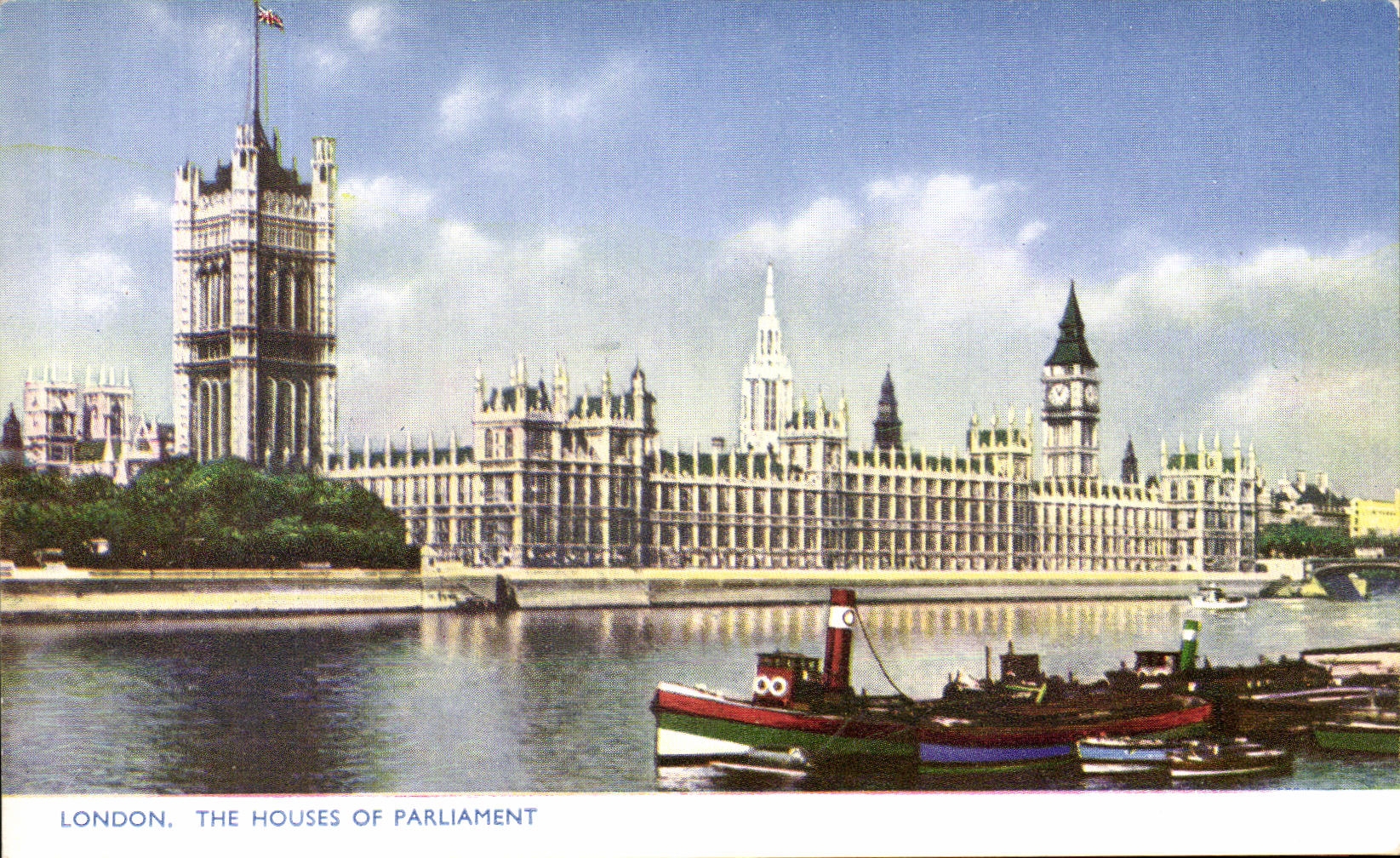 MODERN CARD London The House Off Parliament Boats