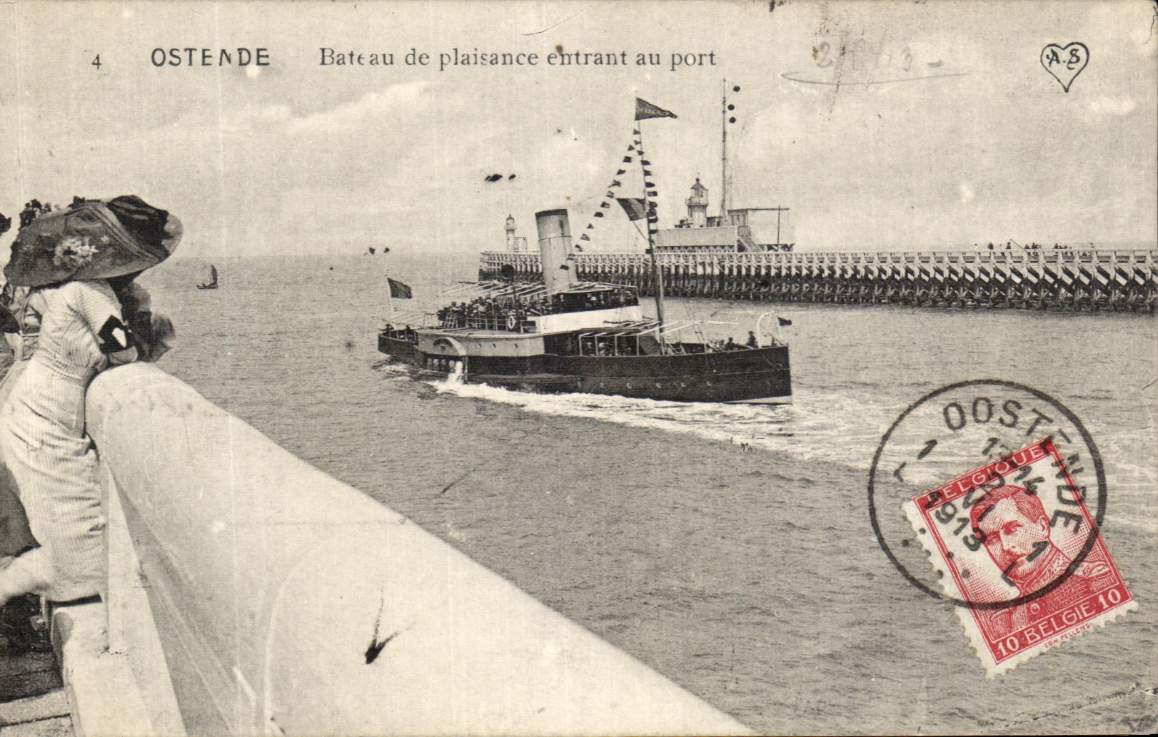CPA Ostende Bateau de Plaisance entrant au Port