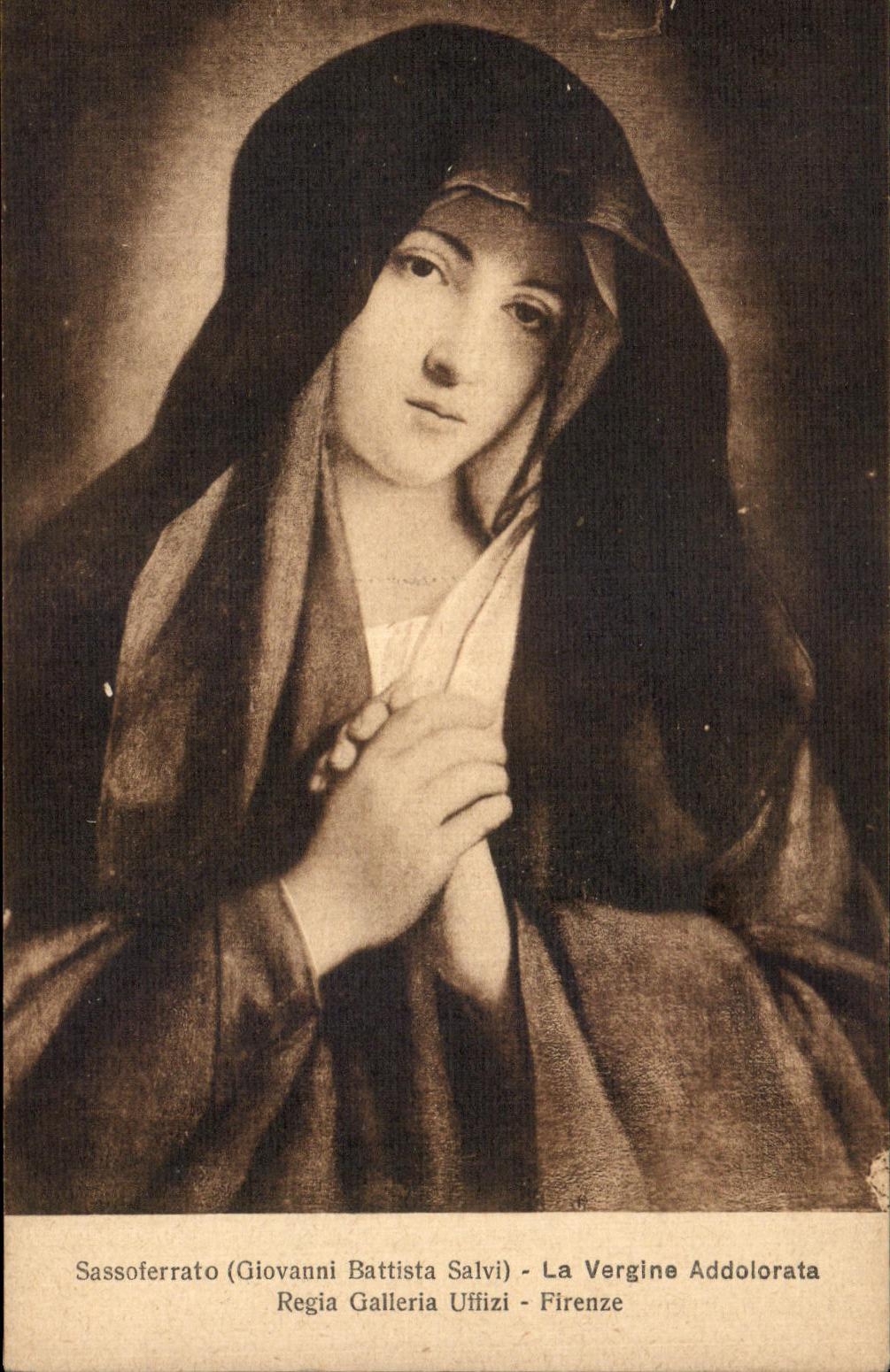 Uffizi Firenze del Galleria de Venezia Addolorata Regia de la POSTAL de la VENDIMIA