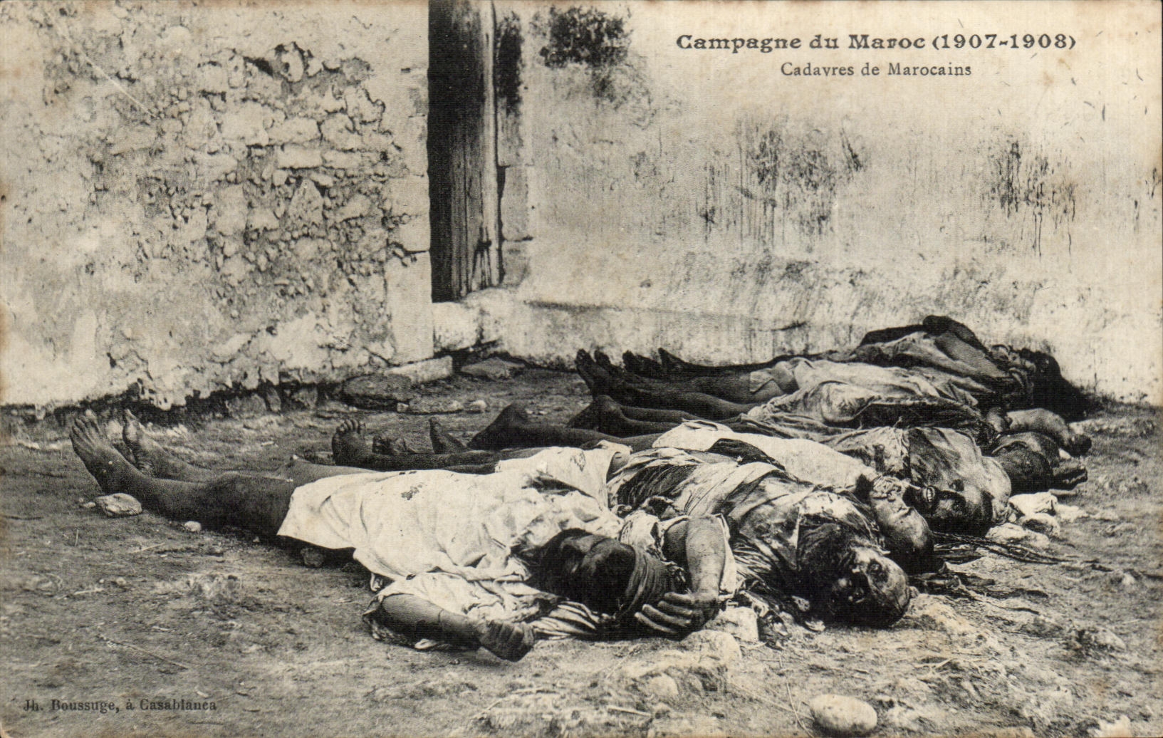 Campo de la POSTAL de la VENDIMIA de Mavoc 1907 1908 cadaveres de Morrocans Militaria Marruecos