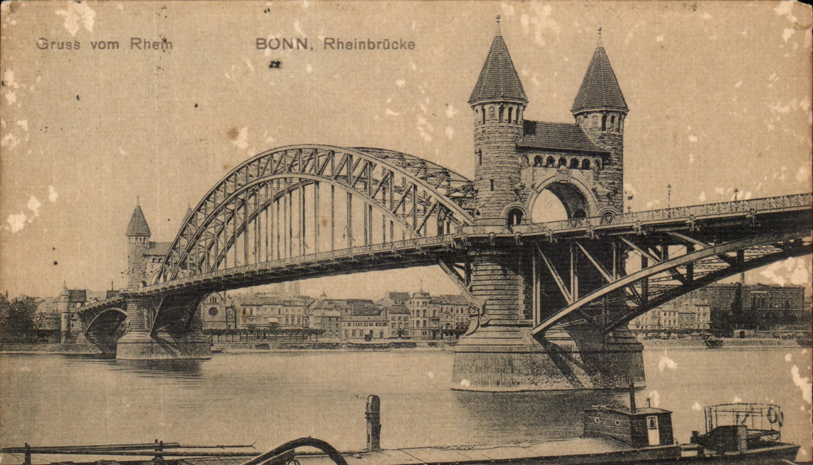 VINTAGE POSTCARD Bonn Rheinbrocke