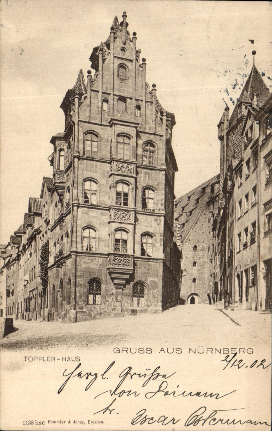 VINTAGE POSTCARD Gruss Aus Nurnberg Toppler Haus