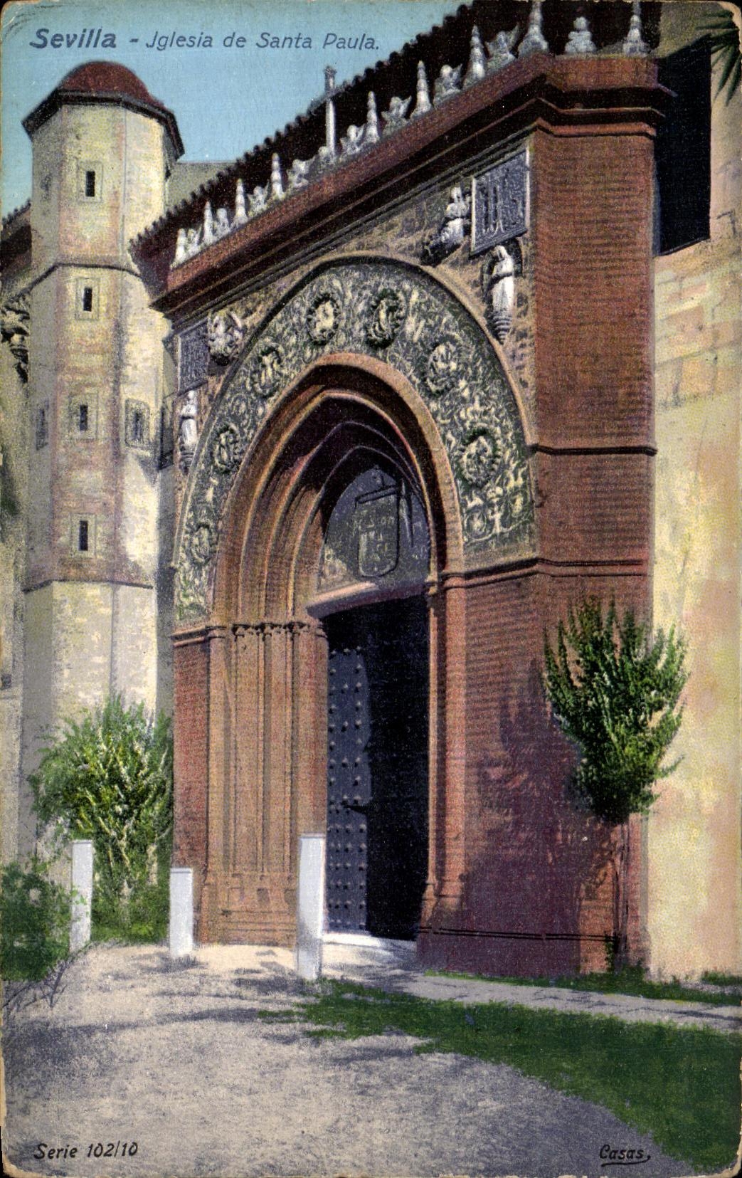 VINTAGE POSTCARD Sevilla Iglesia de Santa Paula