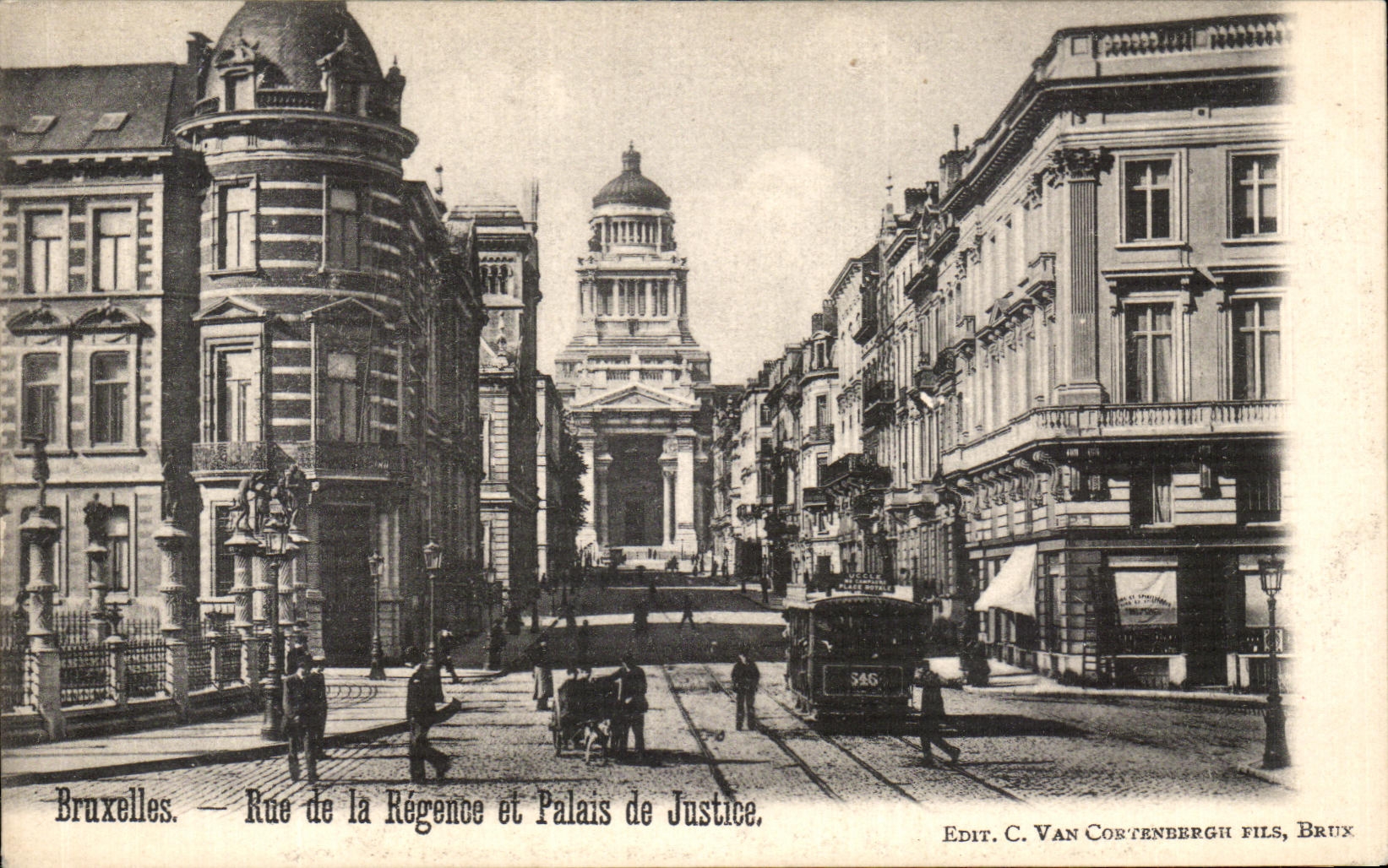VINTAGE POSTCARD Brussels Street of Regency and Law courts