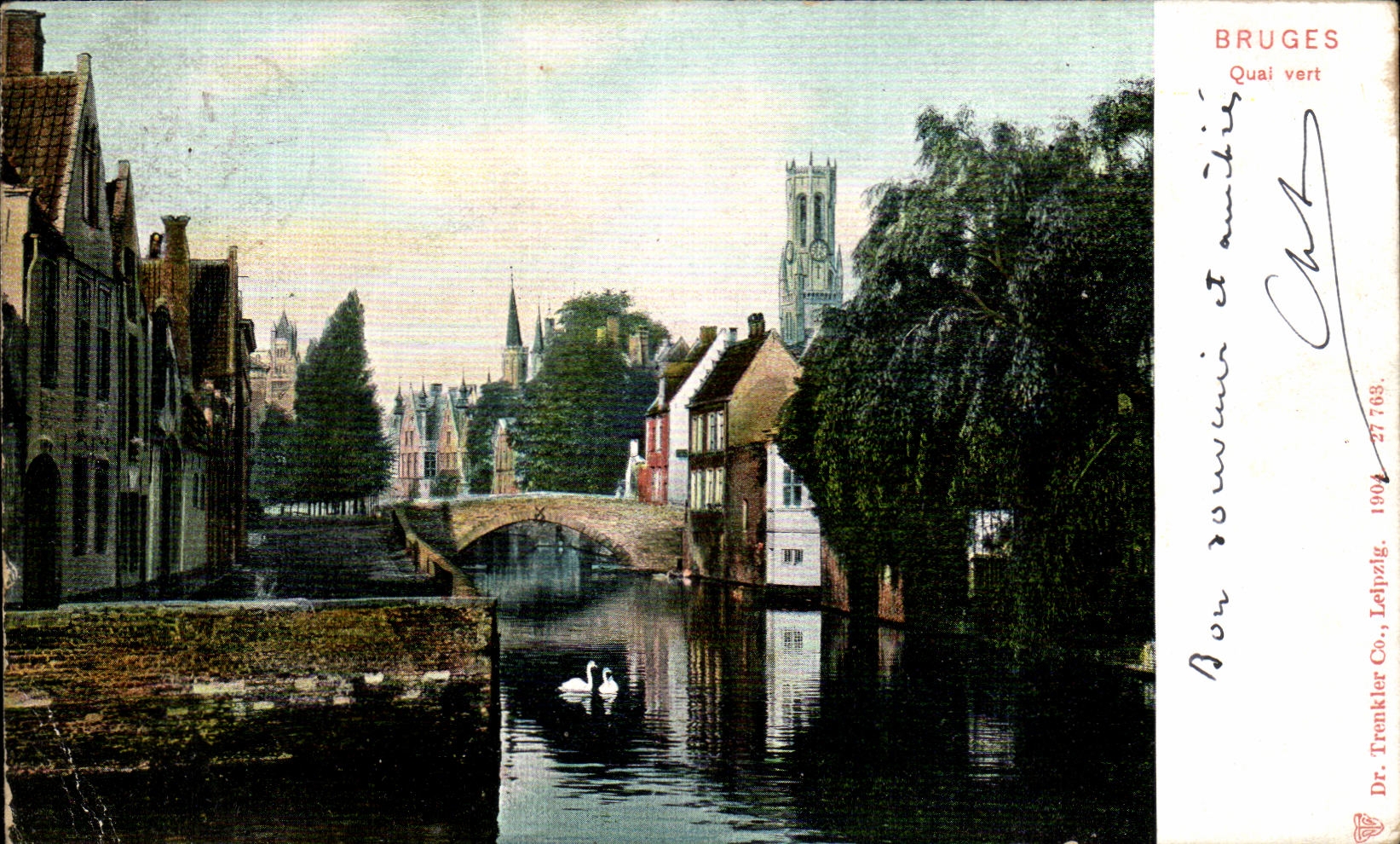 VINTAGE POSTCARD Bruges Yert Quay