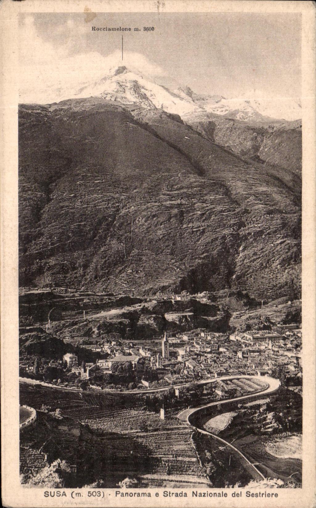 CPA Susa Panorama e Strada Nazionale del Sestriere