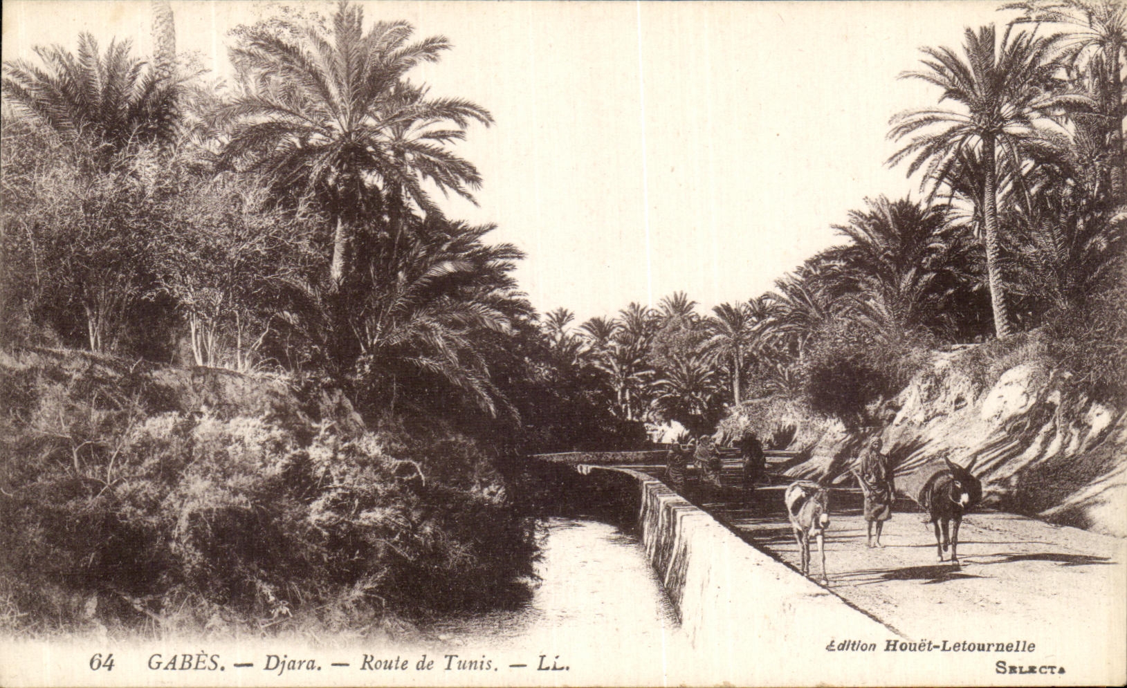 VINTAGE POSTCARD Gabes Djara Road of Tunis Tunisia