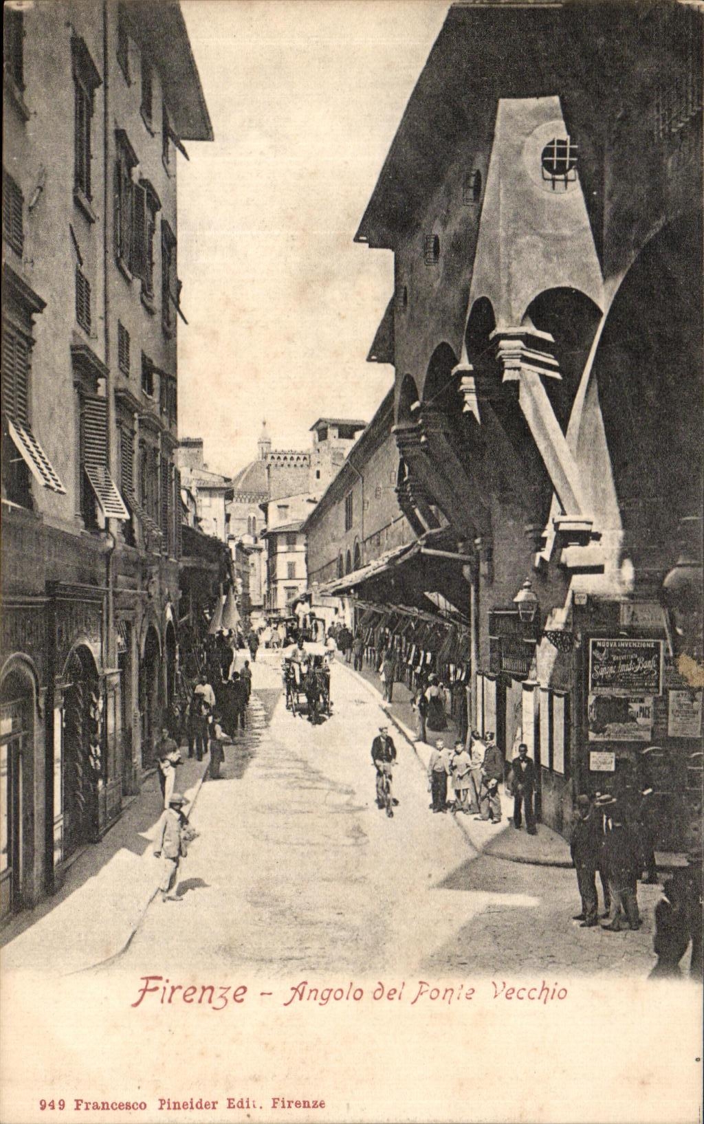 POSTAL Firenze Angolo Del Ponte Vecchio de la VENDIMIA