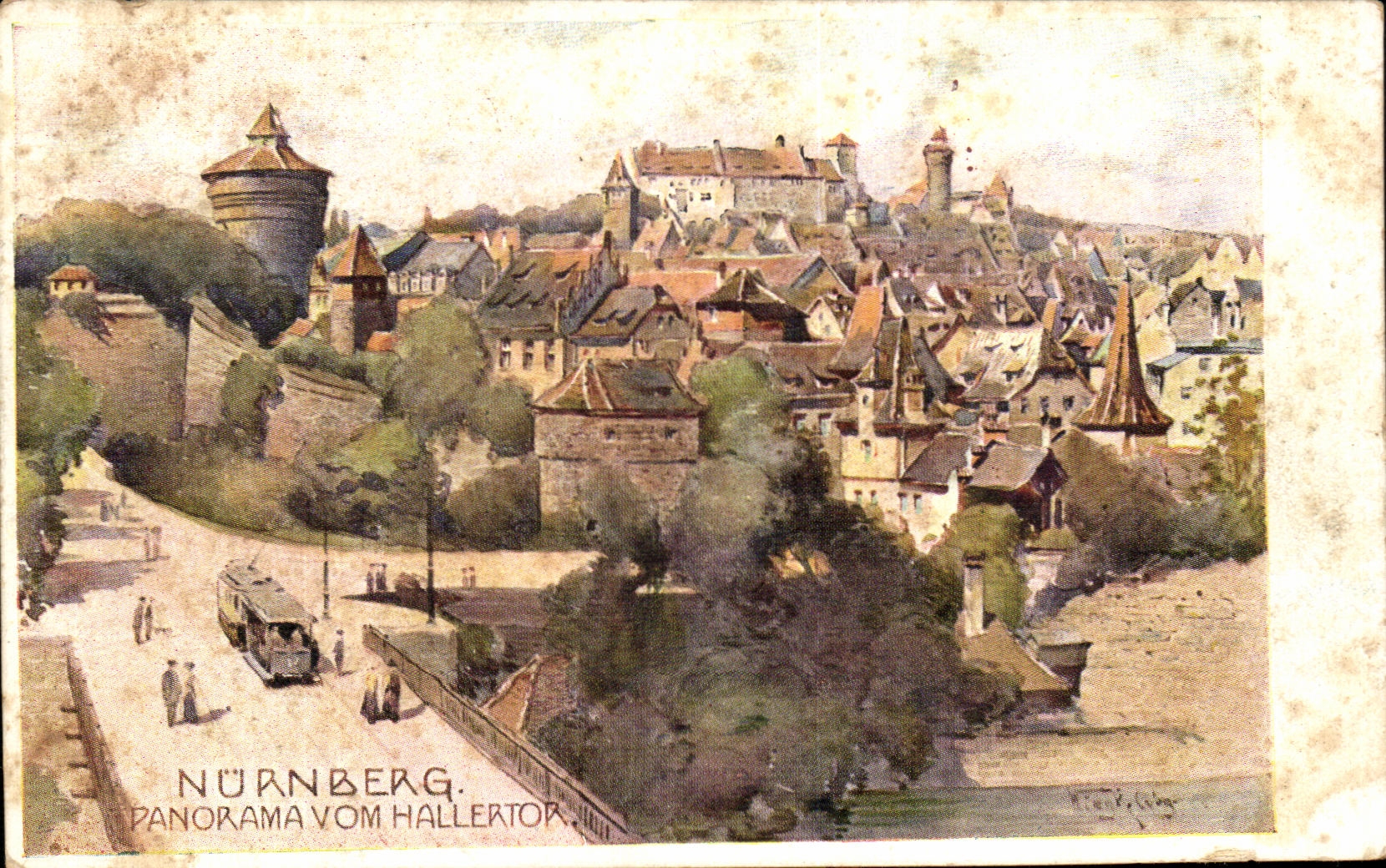 VINTAGE POSTCARD Nurnberg Panorama Vom Hallertop