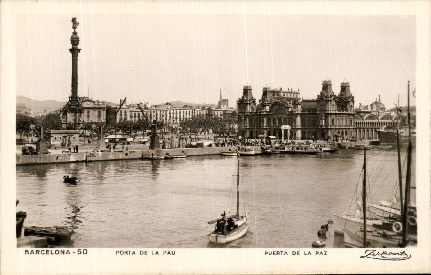 VINTAGE POSTCARD Barcelona Carried From Pau