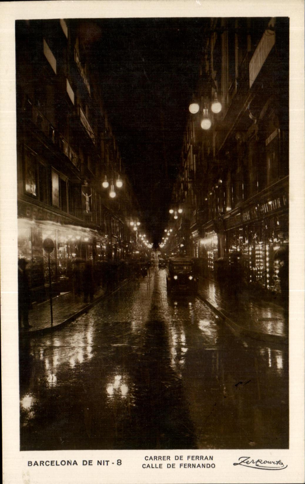 VINTAGE POSTCARD Barcelona MIT To square De Ferran